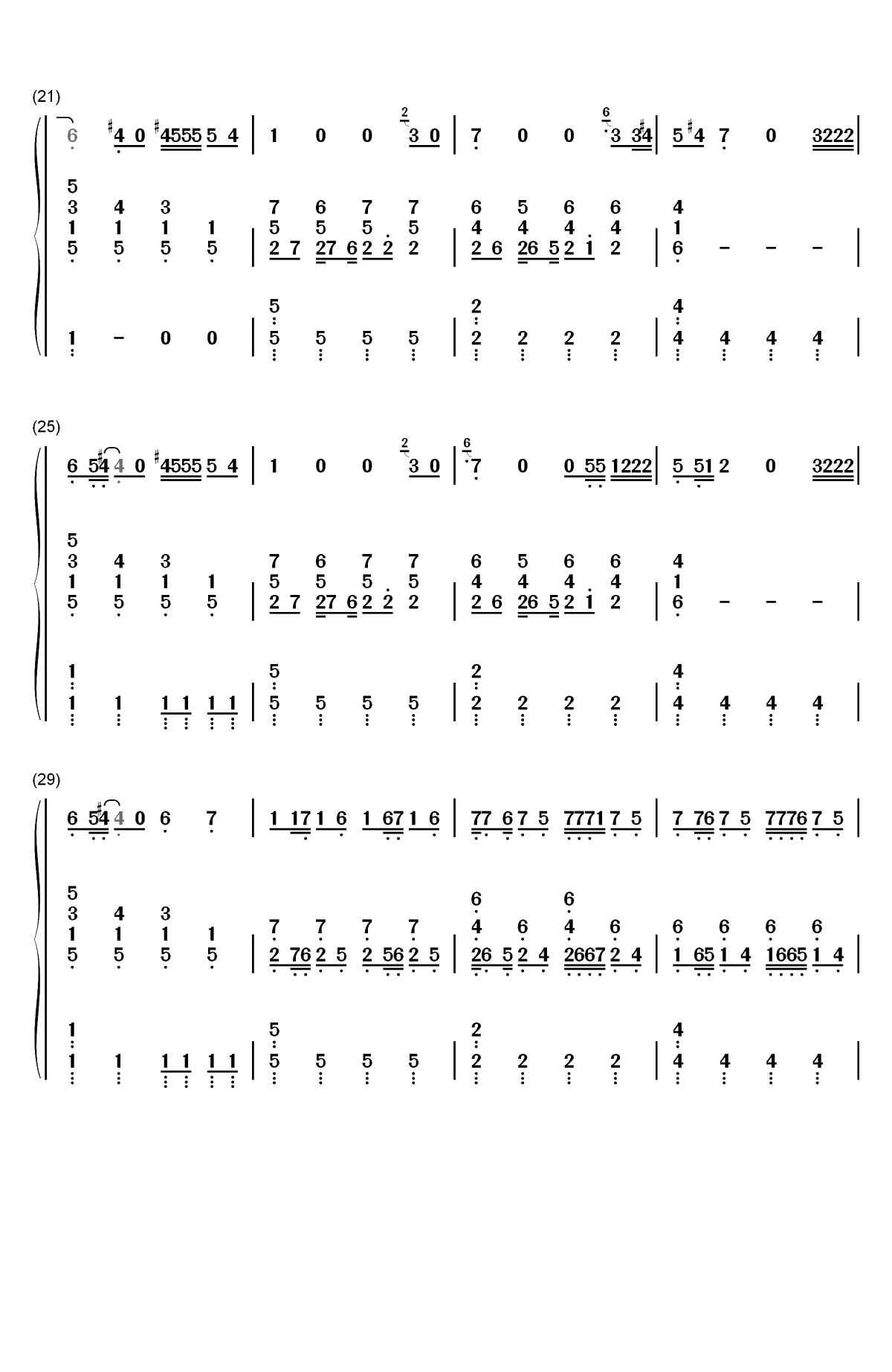 Diamond Heart-Alan Walker ft Sophia Somajo双手简谱预览3