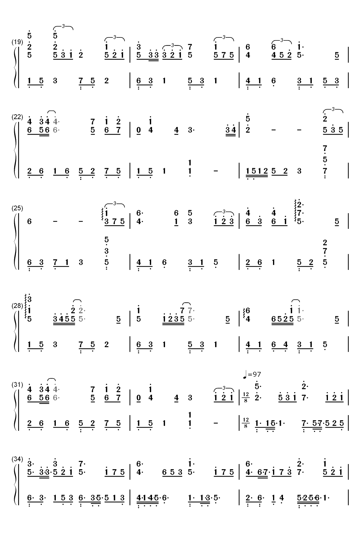 遥远的你-完整版-献给最初的暗恋双手简谱预览2