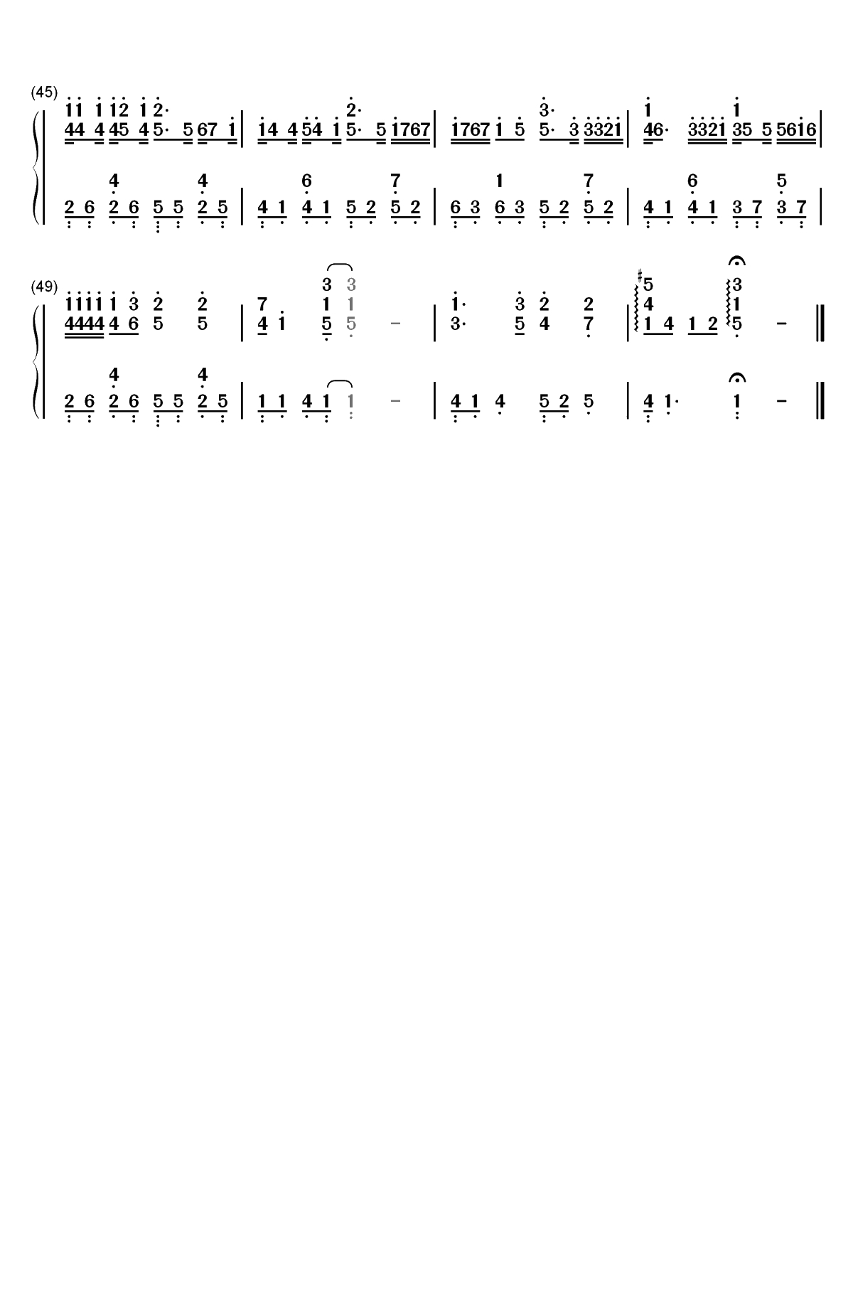 失忆-独奏版双手简谱预览3
