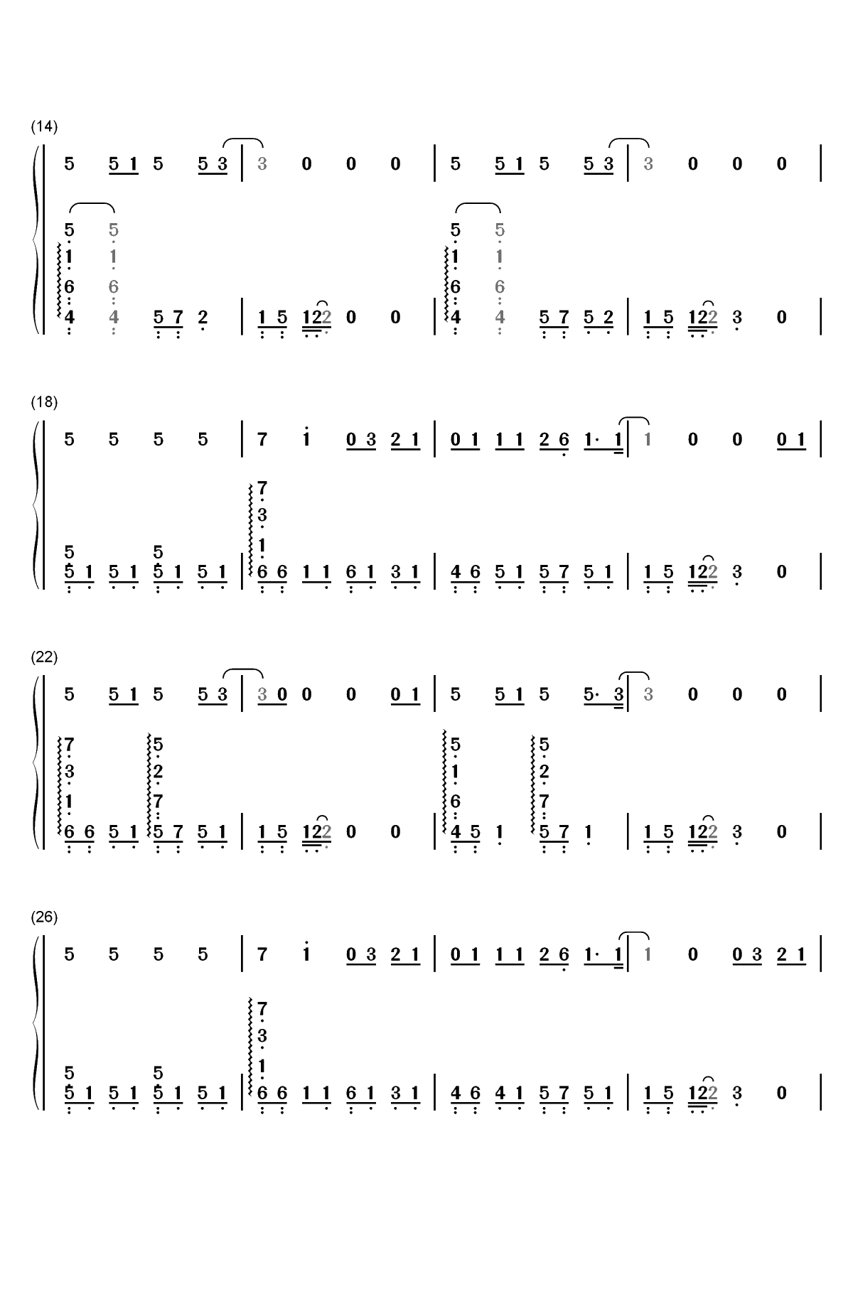谁-明日之子第2期双手简谱预览2