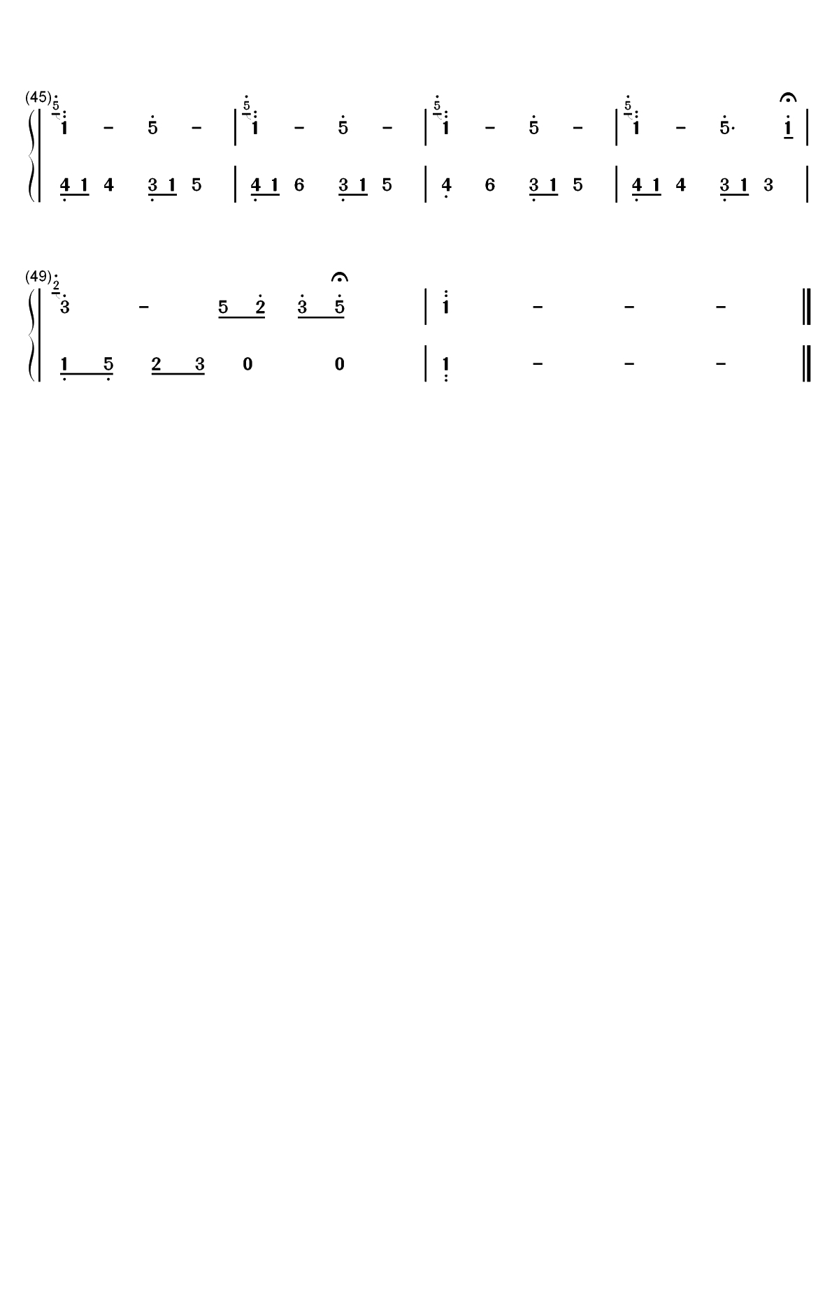 今晩はお月さん-钢琴独奏版双手简谱预览3