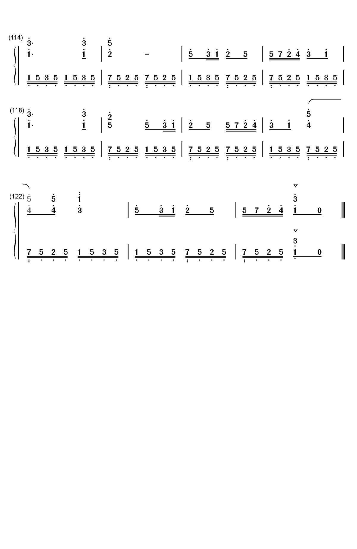 小猪佩奇背景音乐双手简谱预览6