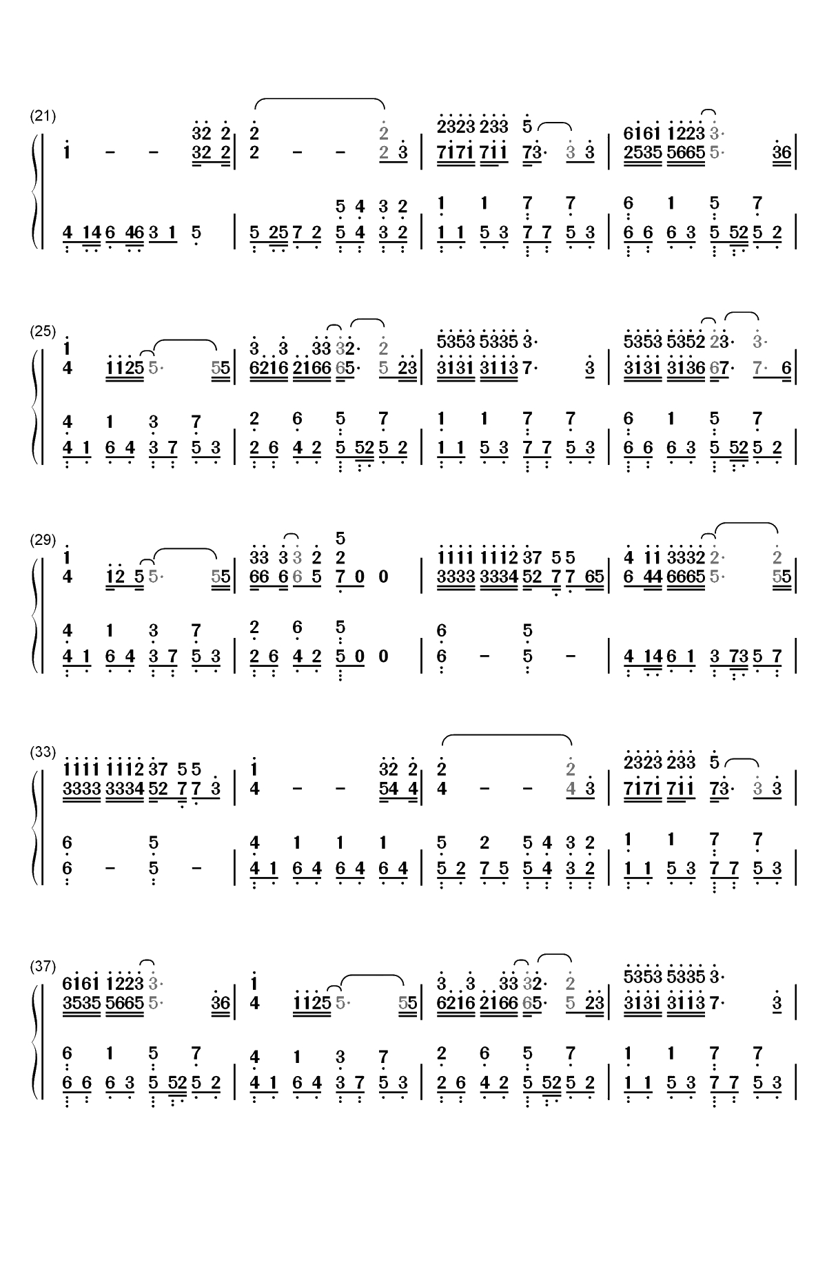 浪子回头-烟一支一支一支地点酒一杯一杯一杯地干-抖音热门双手简谱预览2