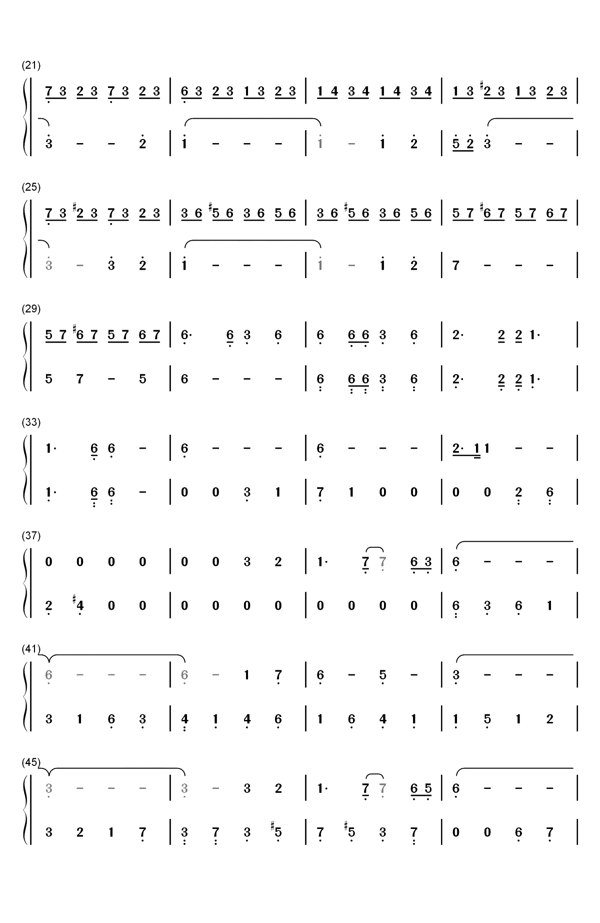 只要为你活一天-功夫OST双手简谱预览2