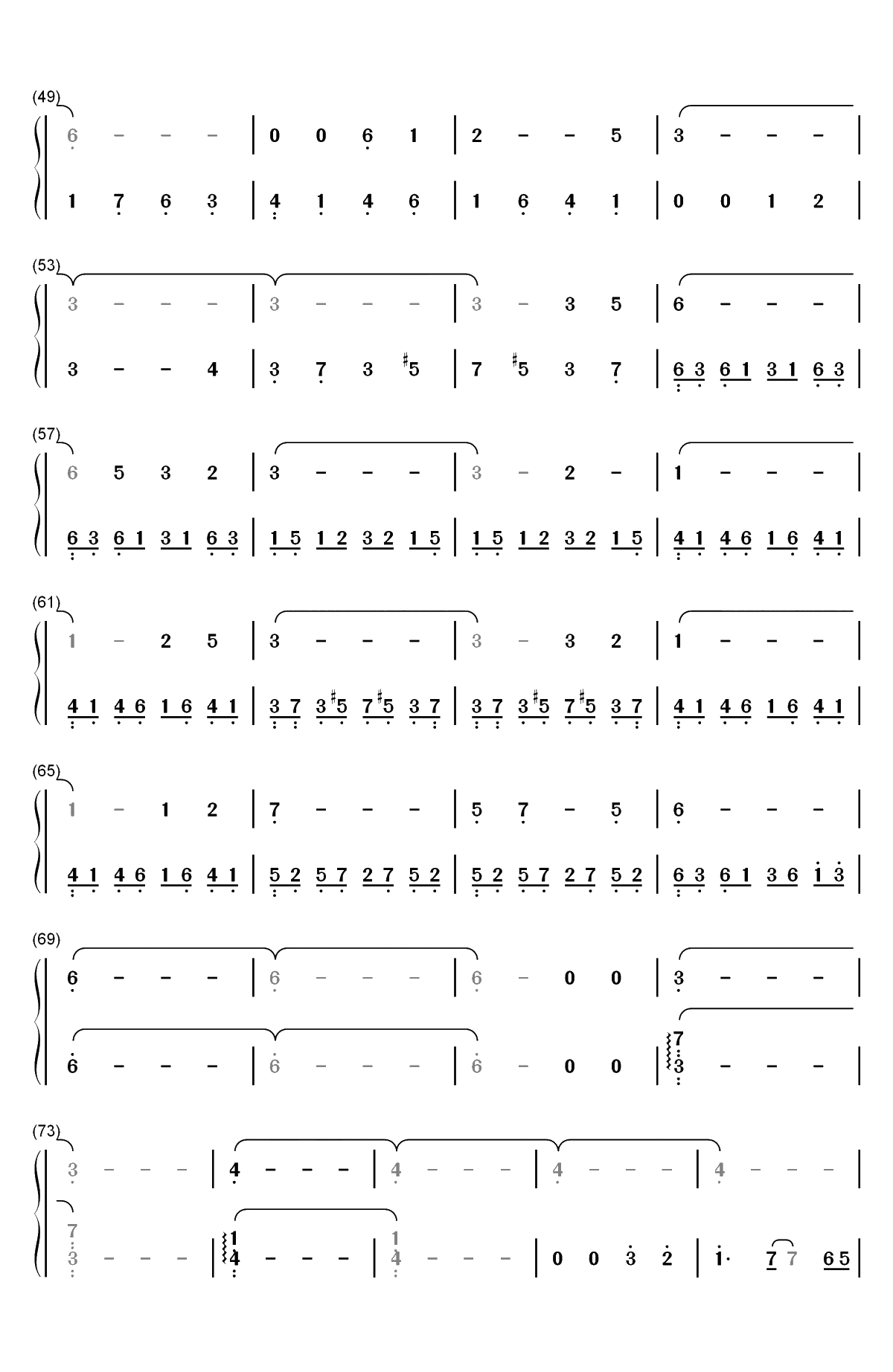 只要为你活一天-功夫OST双手简谱预览3