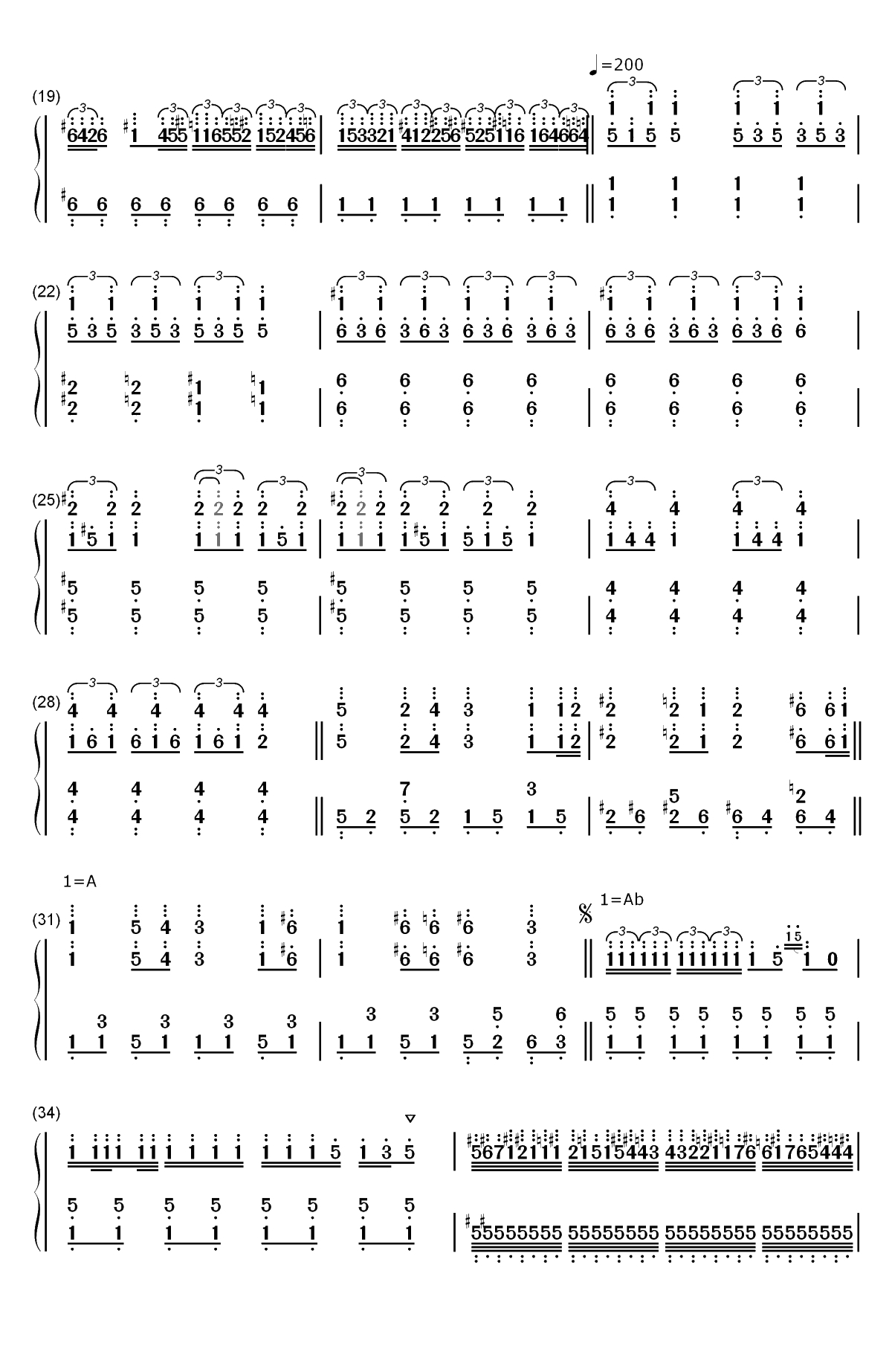 Hyper&infin;LATiON-初音未来双手简谱预览2