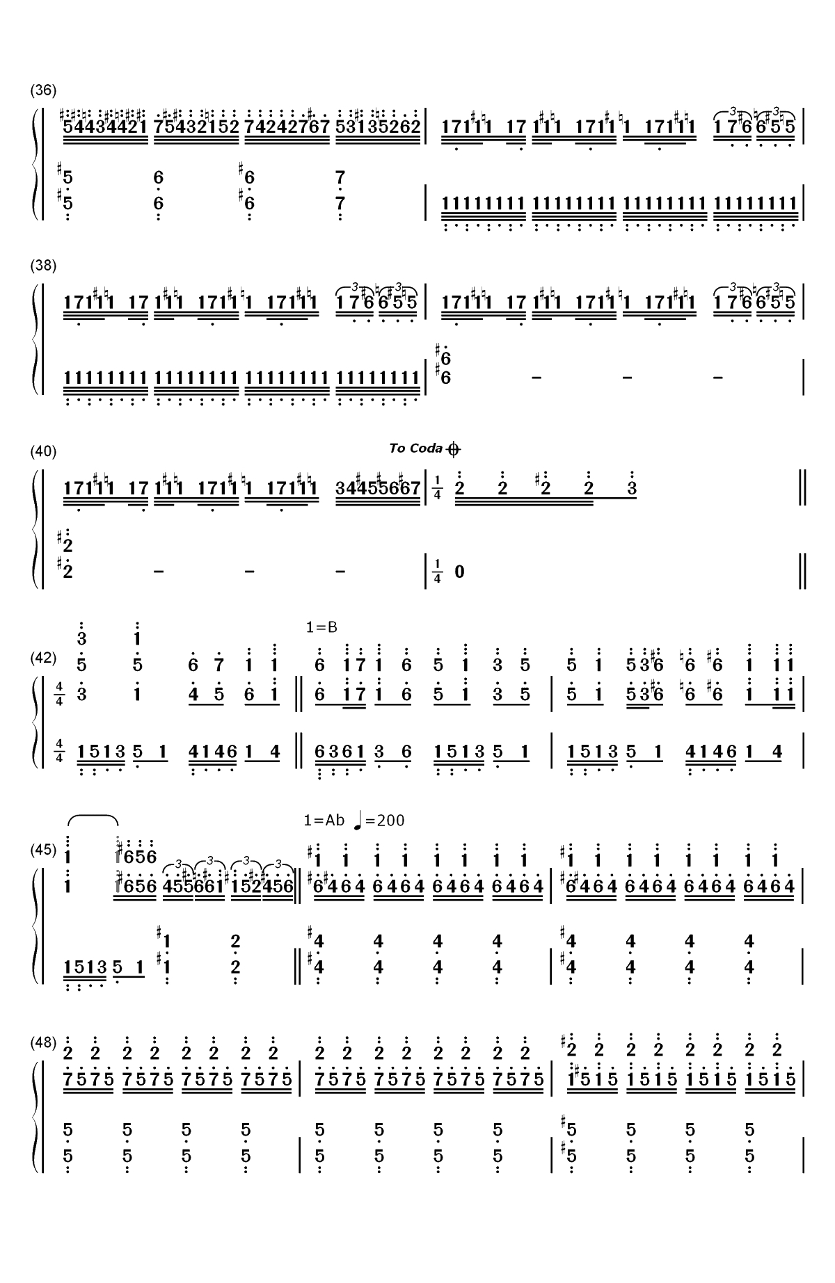 Hyper&infin;LATiON-初音未来双手简谱预览3