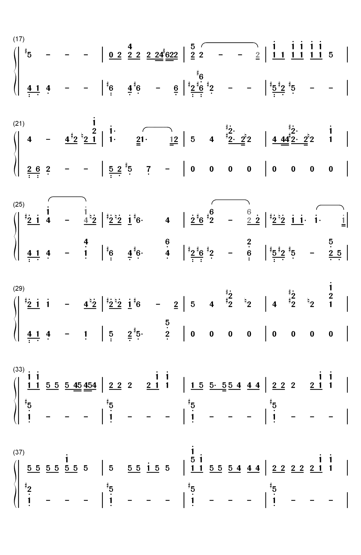 Baby-Clean Bandit双手简谱预览2