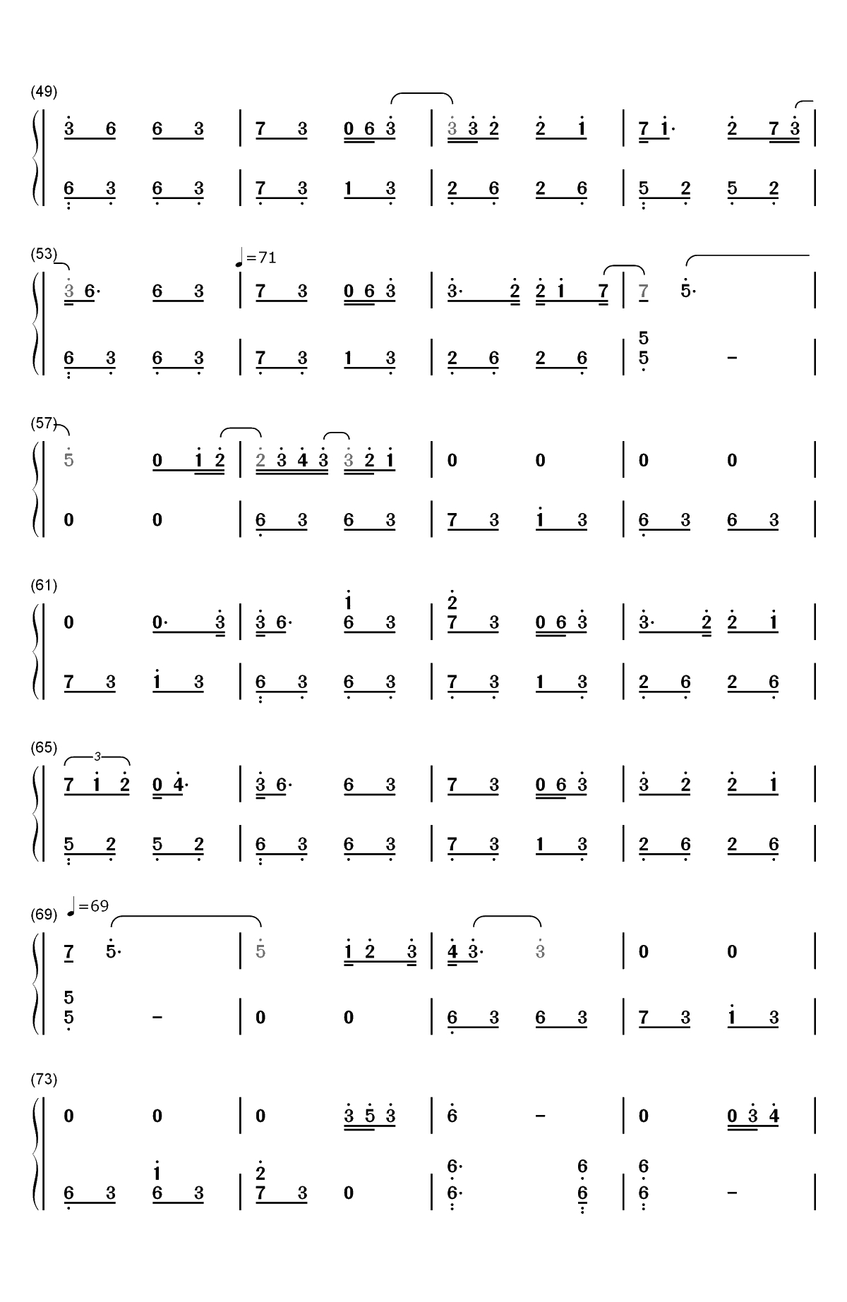 Lady-Kenny Rogers双手简谱预览3