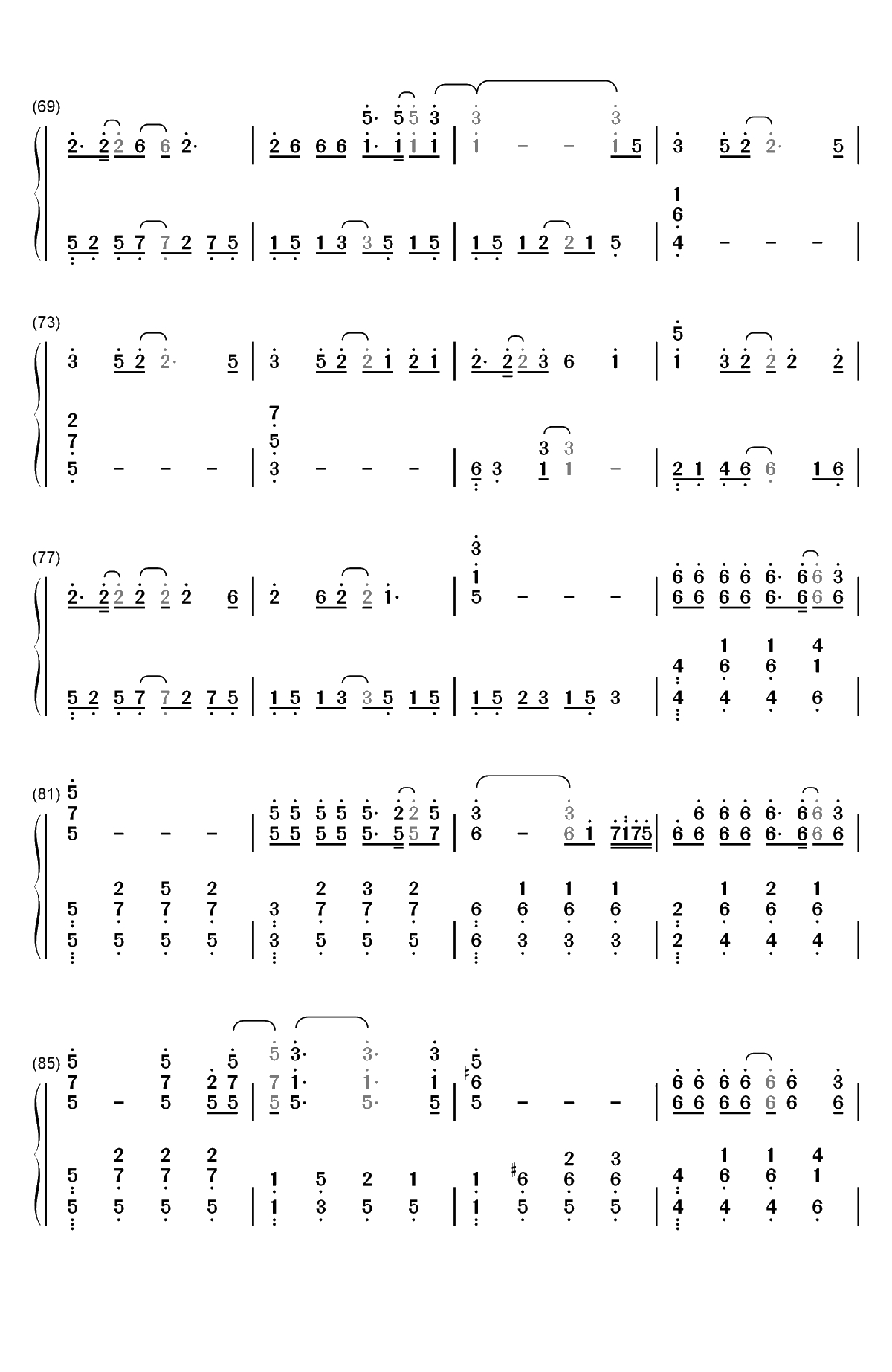 假装-陈雪凝双手简谱预览4