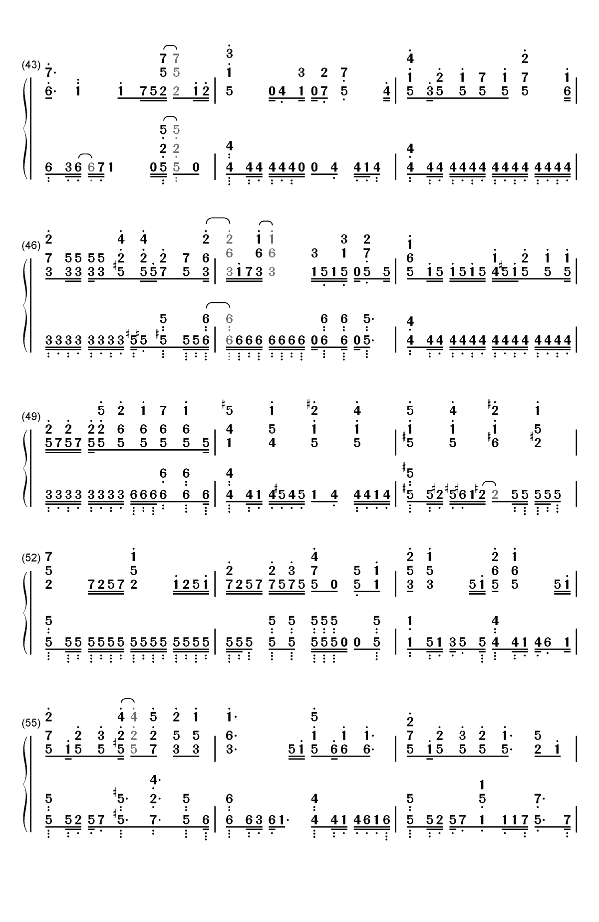 空想少女への恋手紙-给空想少女的情书双手简谱预览4