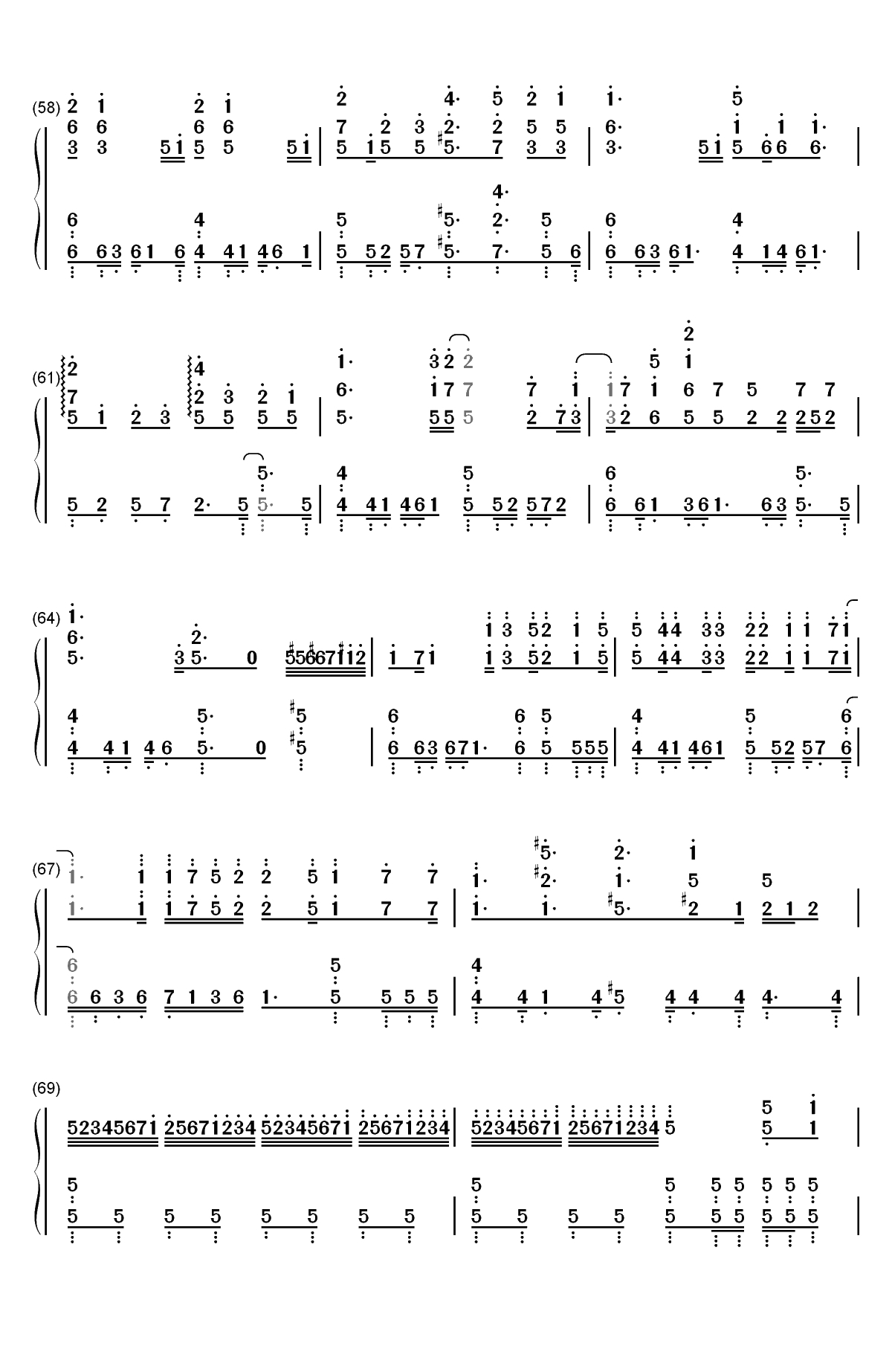 空想少女への恋手紙-给空想少女的情书双手简谱预览5