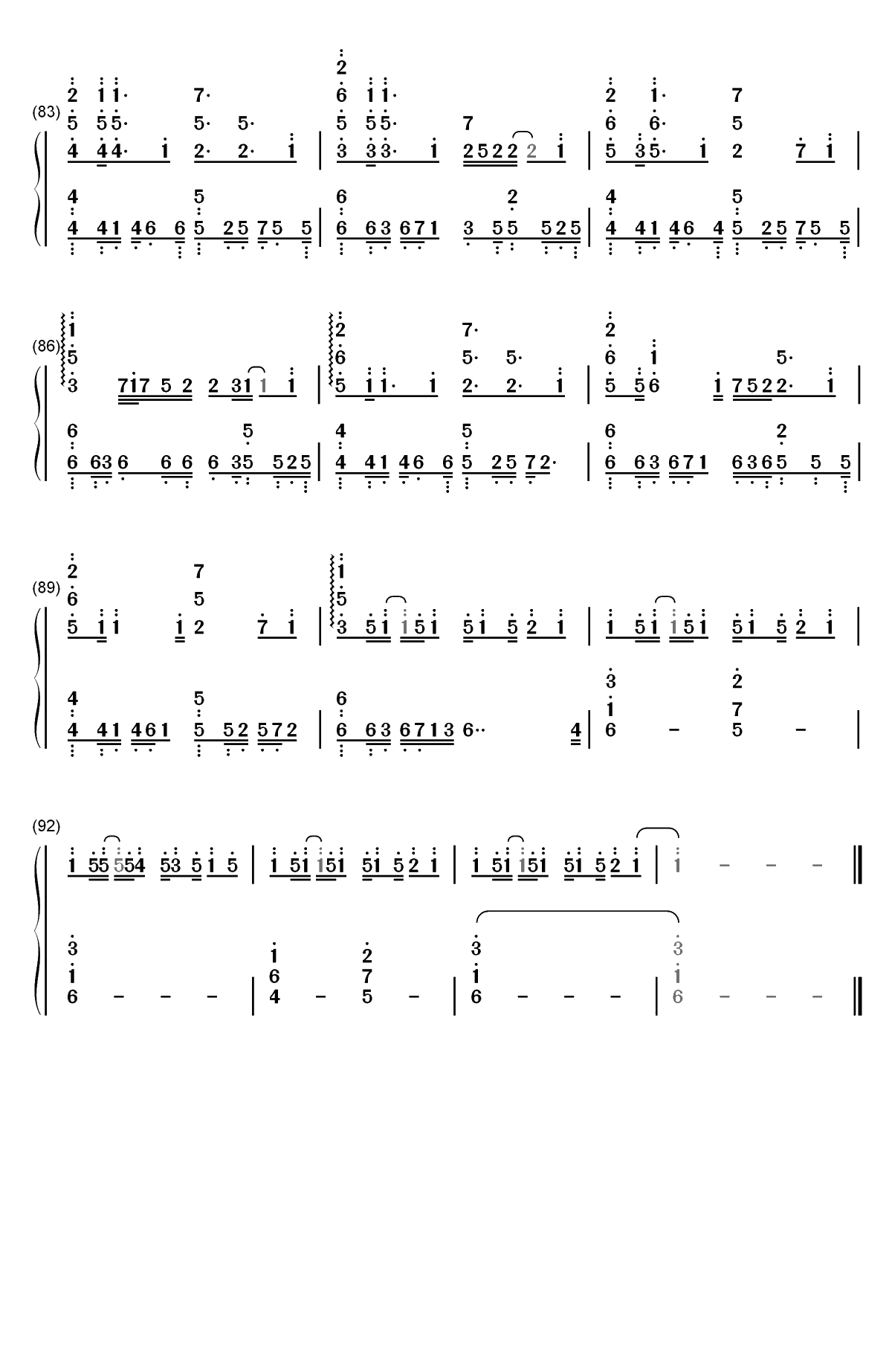 空想少女への恋手紙-给空想少女的情书双手简谱预览7