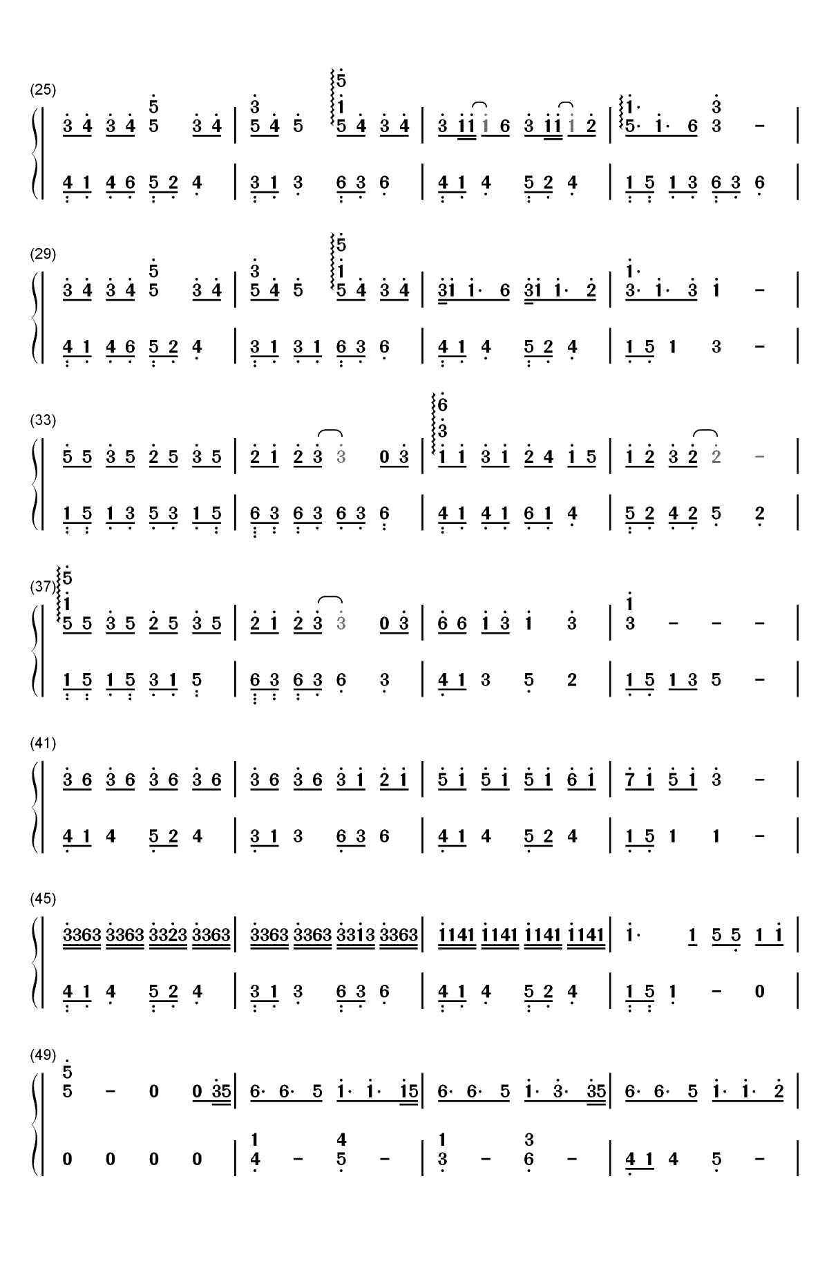 恋爱循环-昼夜版-恋爱サーキュレーション双手简谱预览2