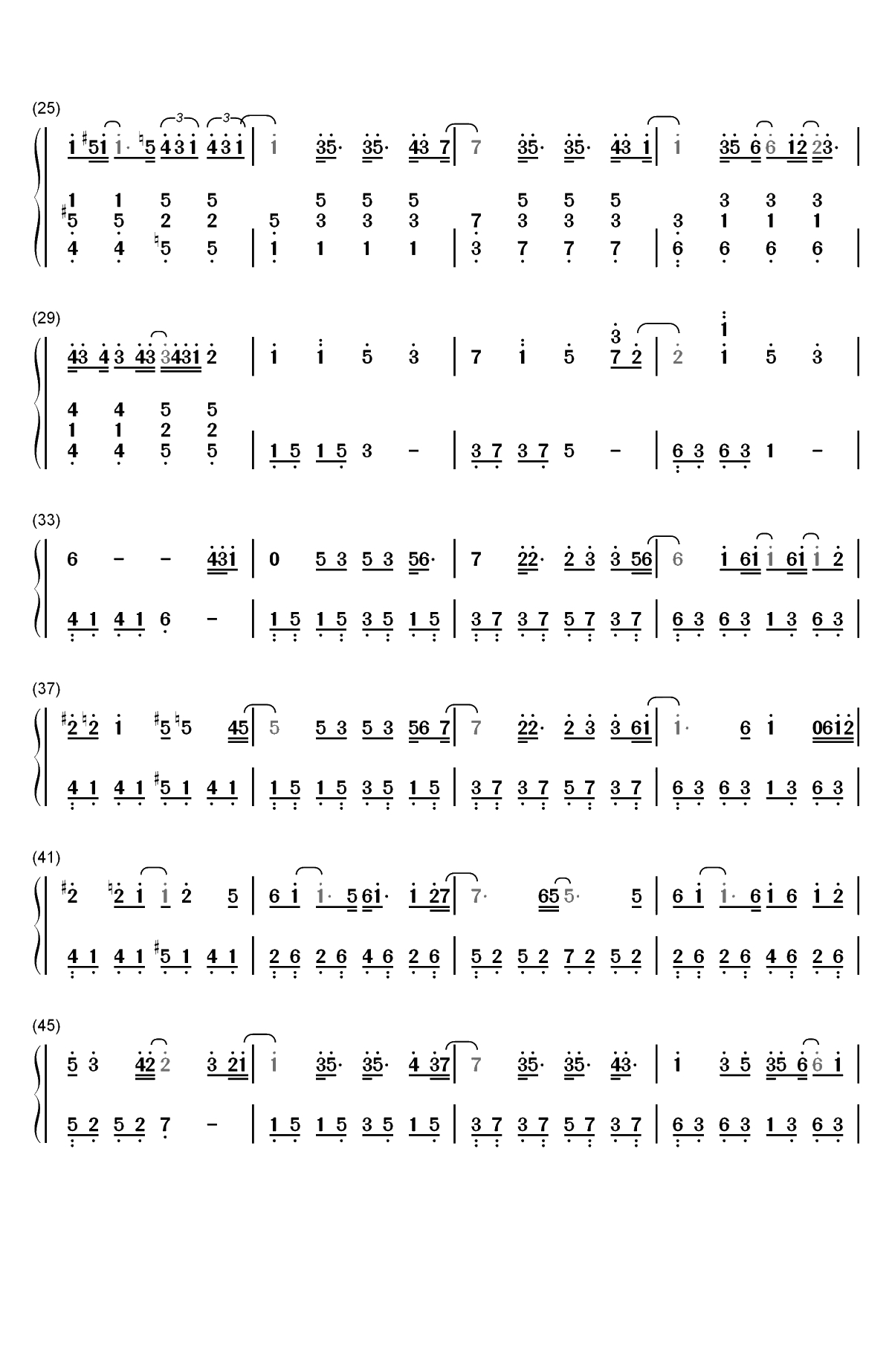 不为谁而作的歌-林俊杰双手简谱预览2