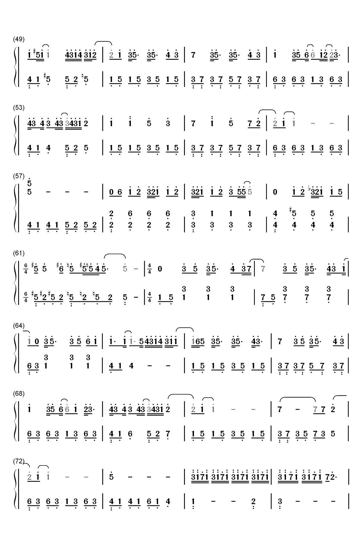 不为谁而作的歌-林俊杰双手简谱预览3