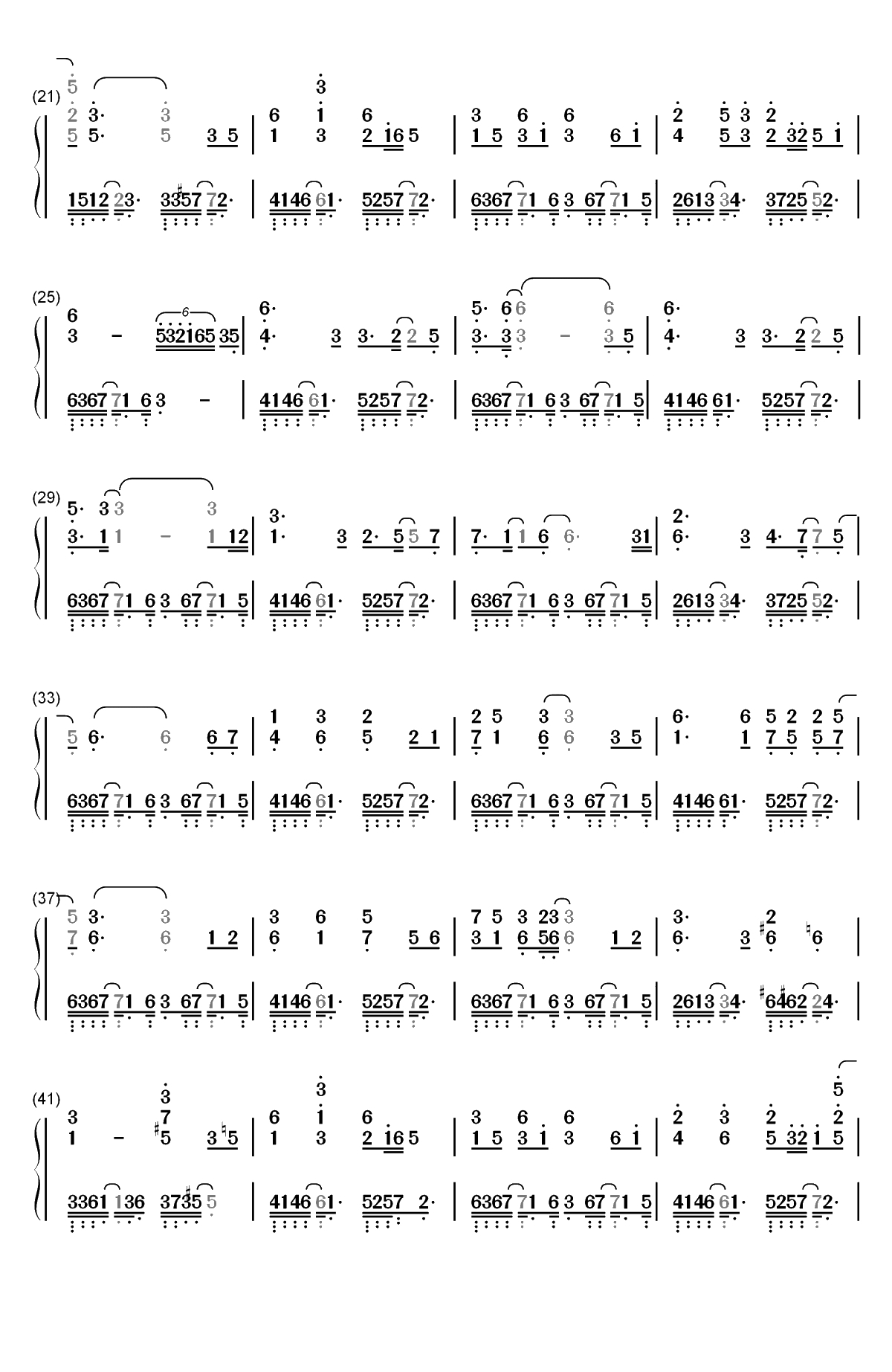 拜无忧-萧忆情Alex双手简谱预览2
