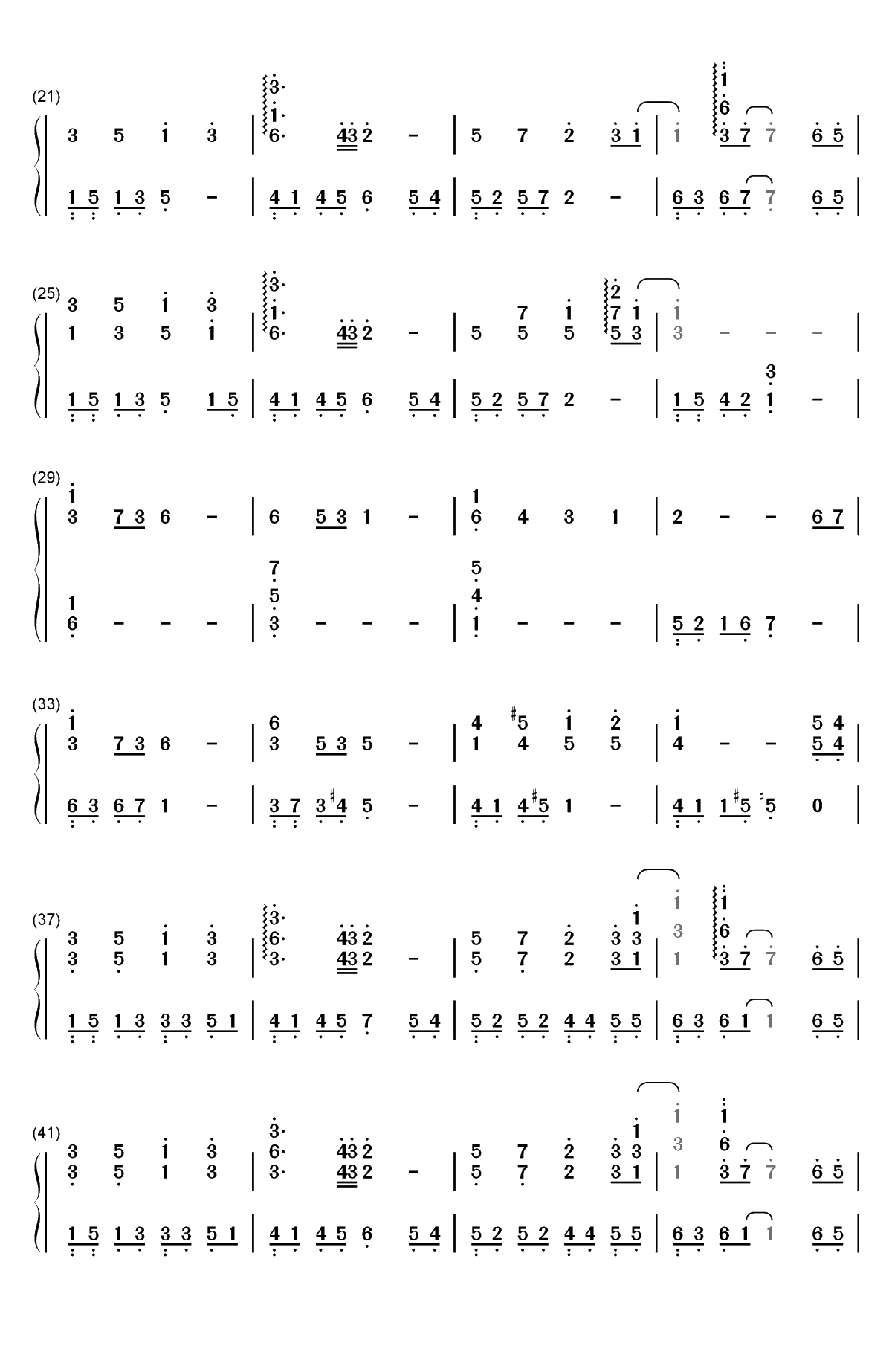 5月 薫りの風-花想曲双手简谱预览2