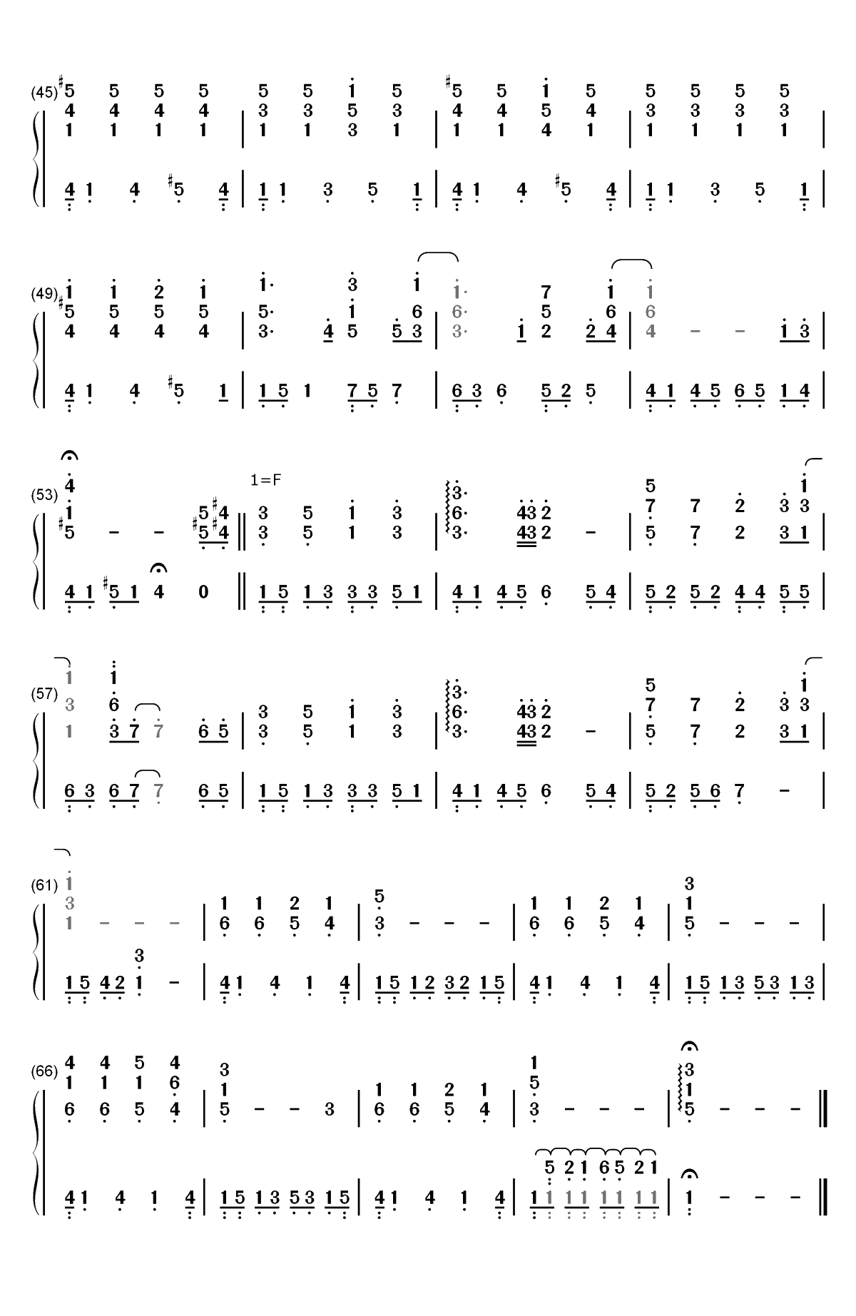 5月 薫りの風-花想曲双手简谱预览3