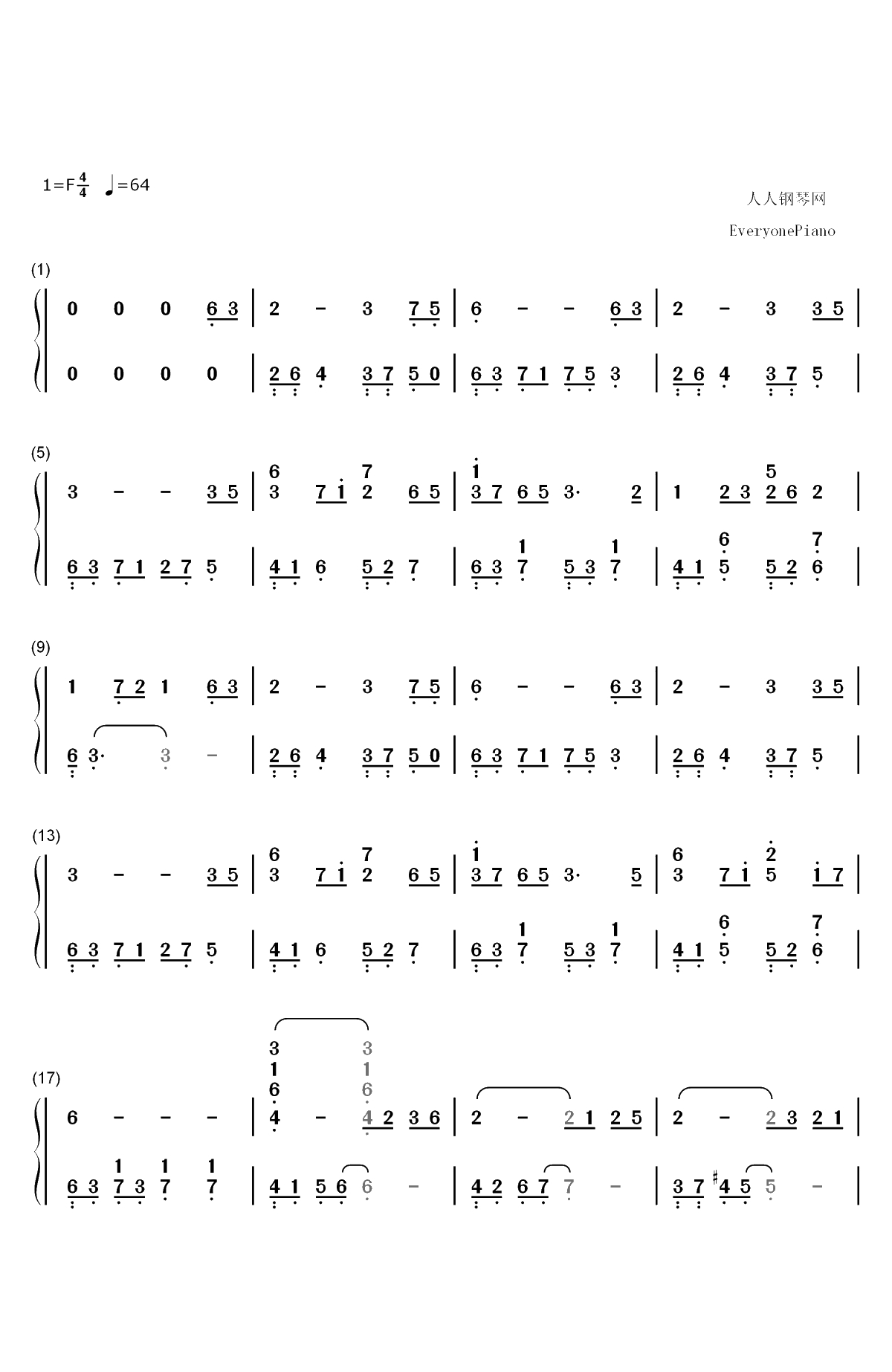 Coming Home-S.E.N.S.双手简谱预览1