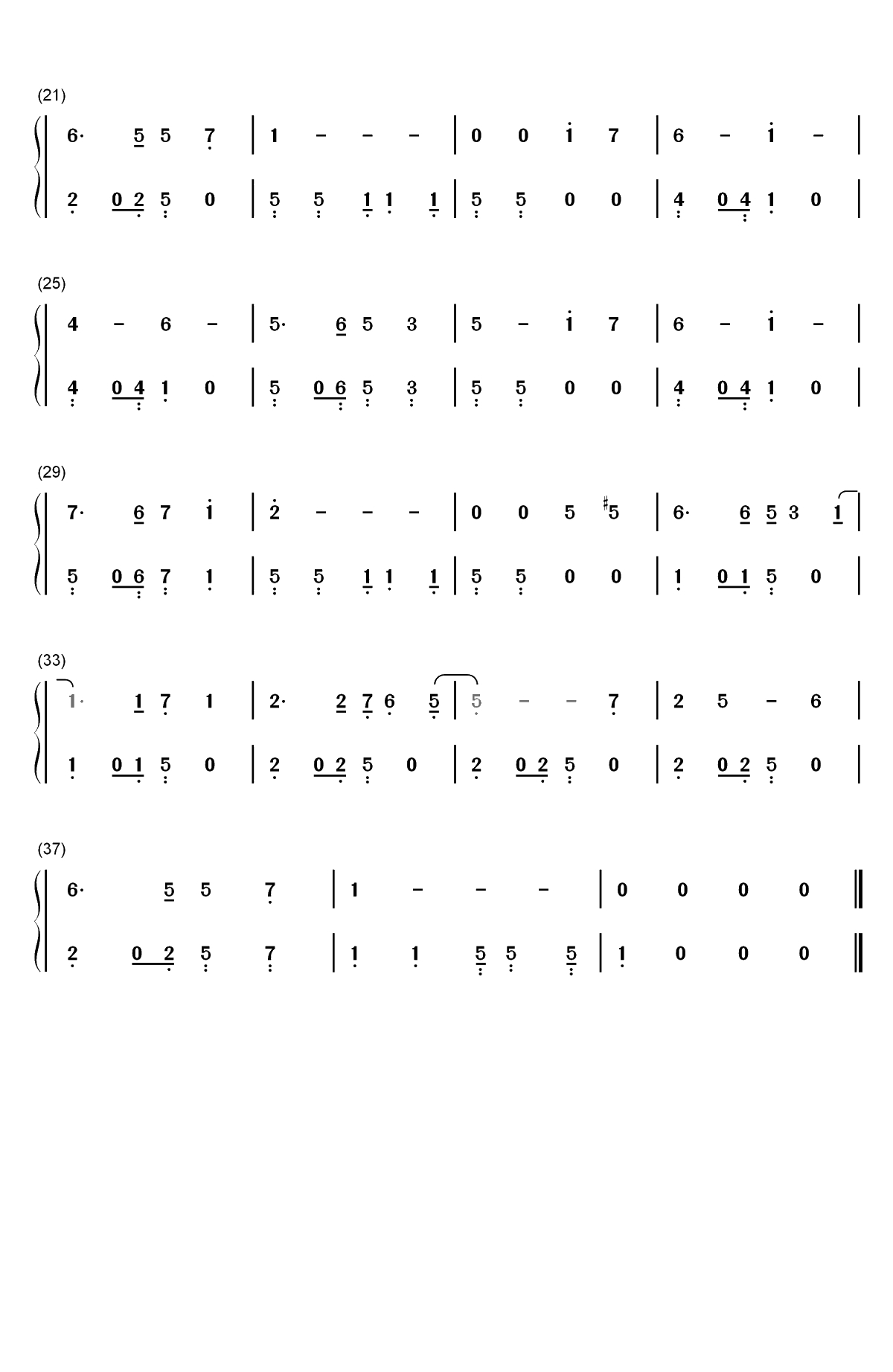 贺新年双手简谱预览2