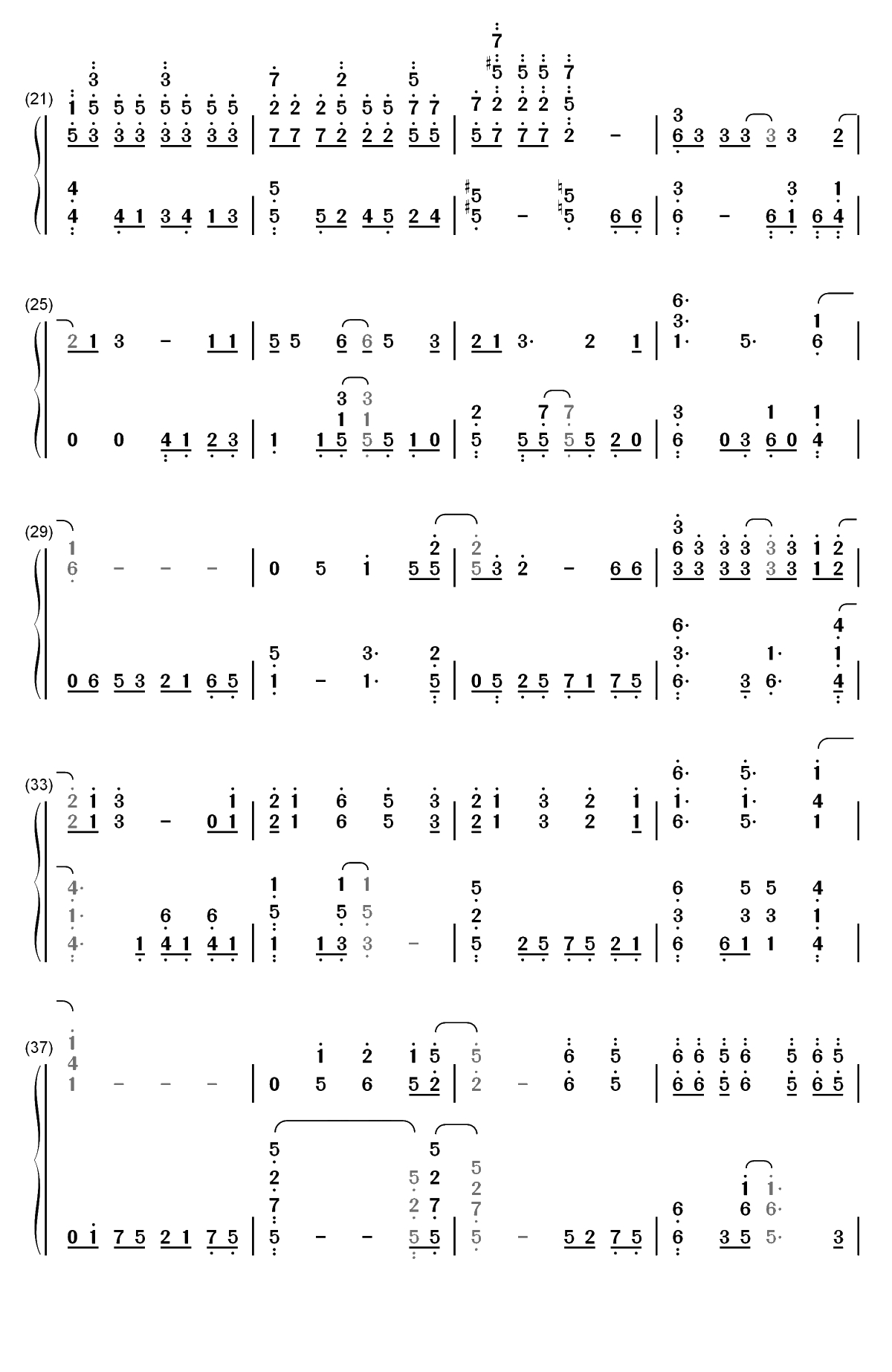 梦回还-狐妖小红娘王权篇主题曲双手简谱预览2