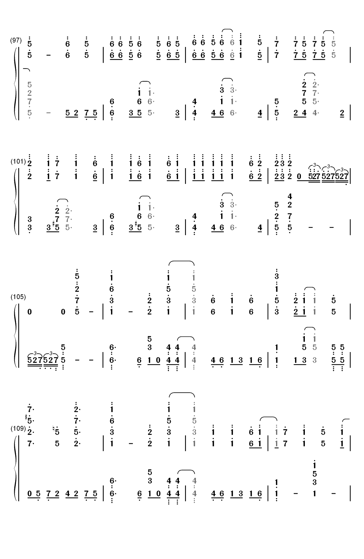 梦回还-狐妖小红娘王权篇主题曲双手简谱预览6