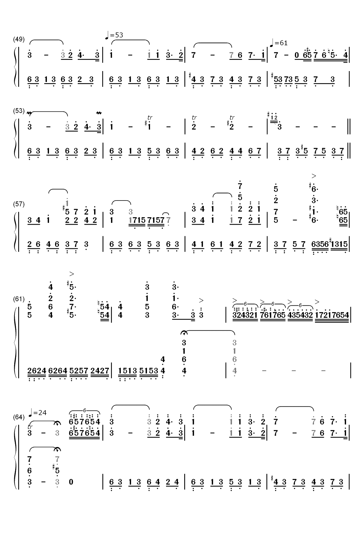 Green Requiem-久石让双手简谱预览3