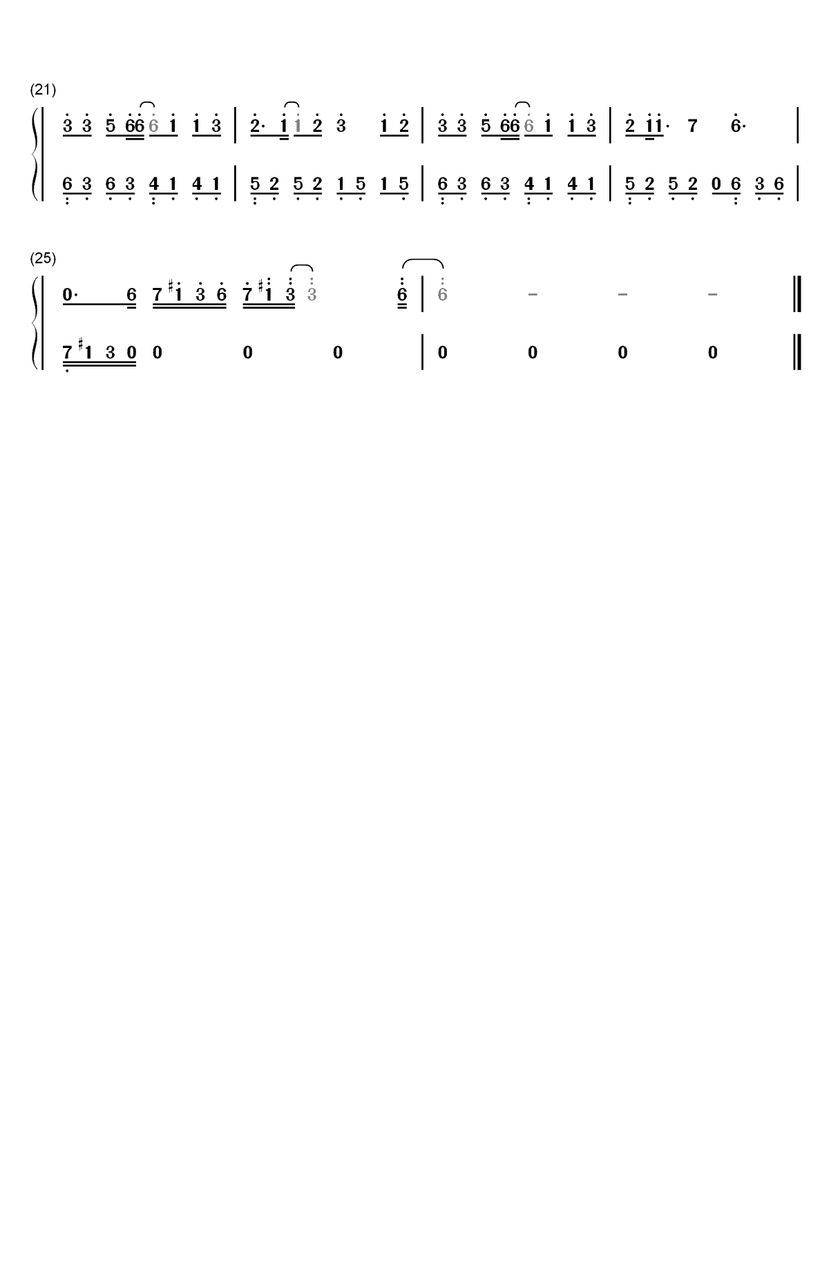 爱河-神马乐队双手简谱预览2