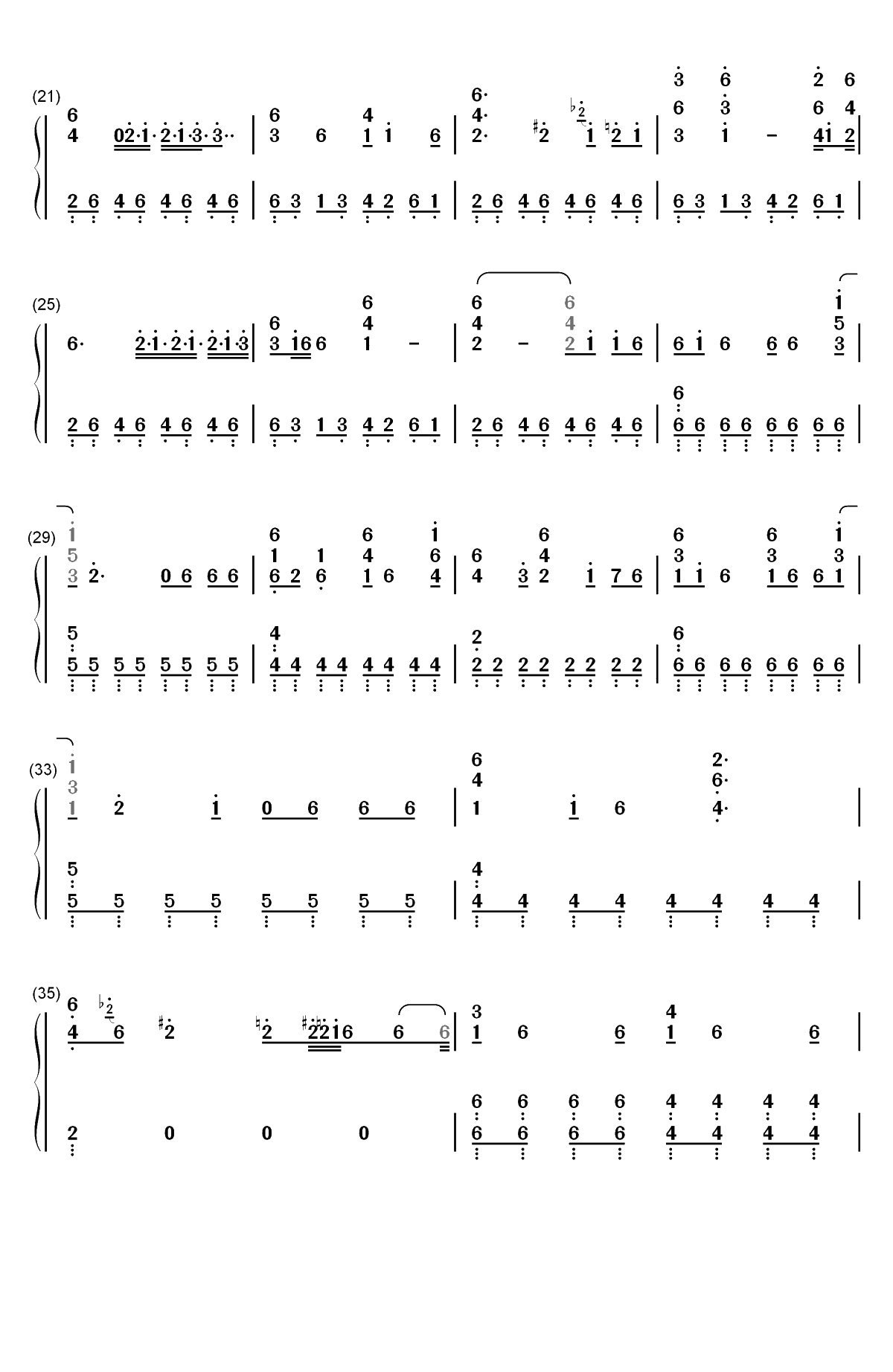 Way Down We Go-Kaleo双手简谱预览2