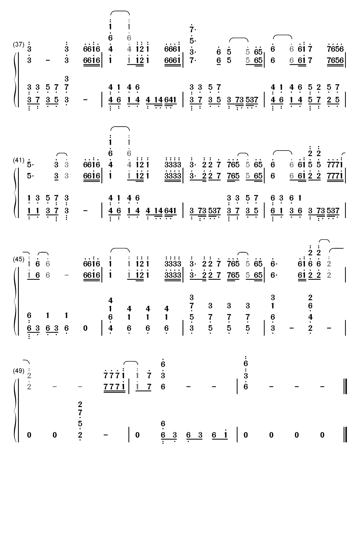 回心转意-歌词走心令人心醉双手简谱预览3