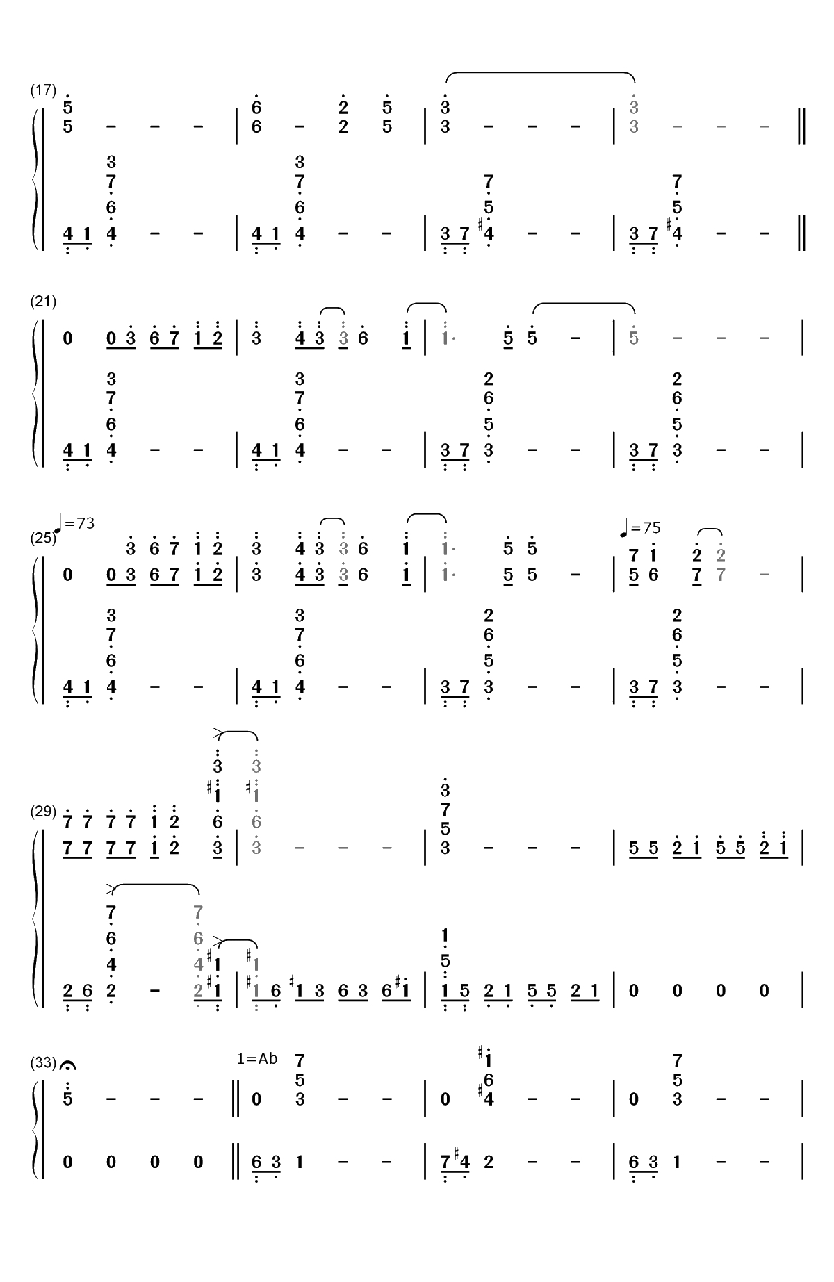 Lady of Spring-久石让双手简谱预览2