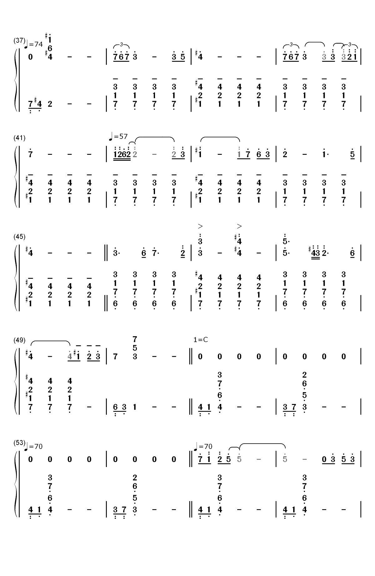 Lady of Spring-久石让双手简谱预览3