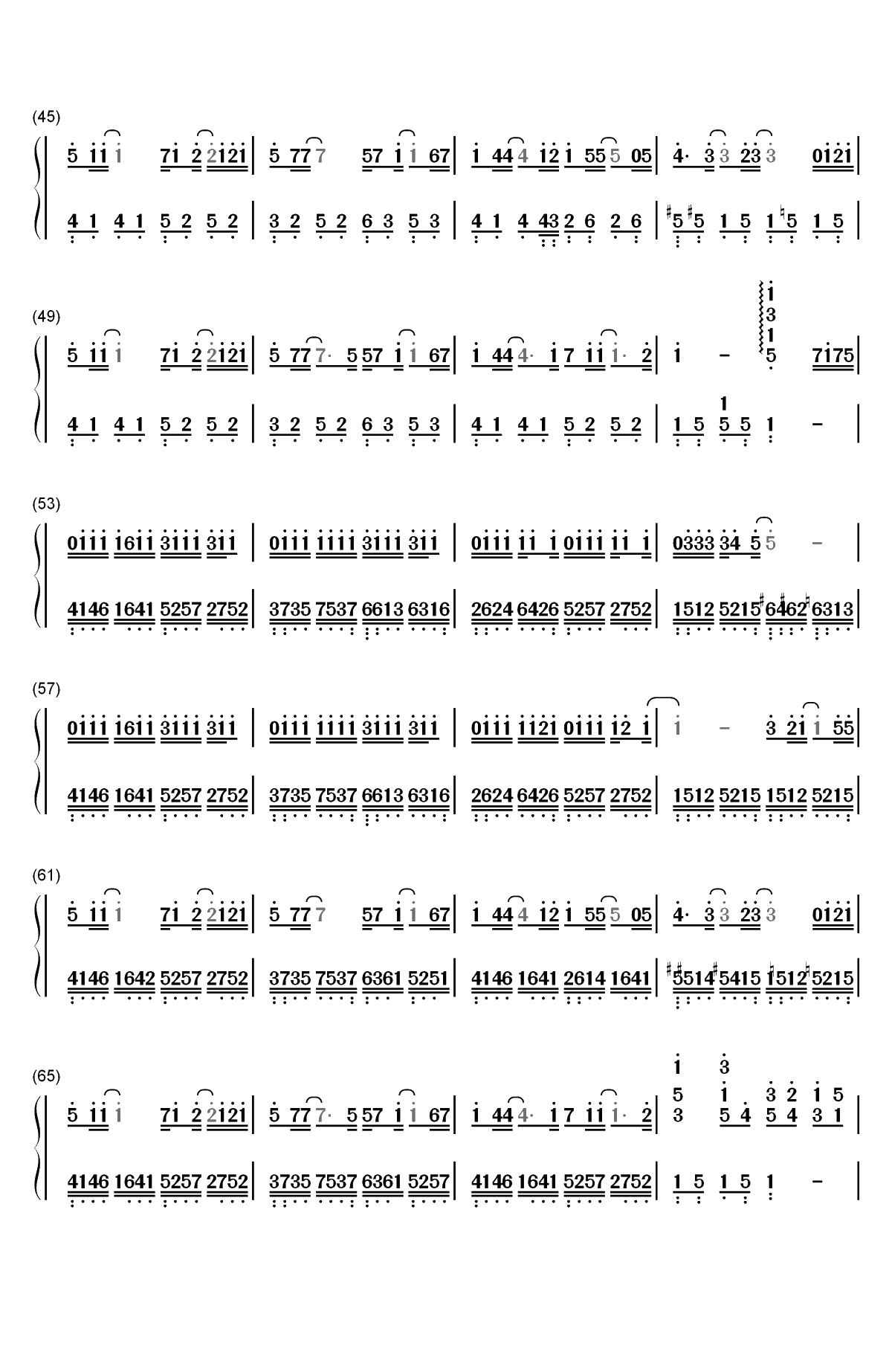 疑心病-原声独奏-任然双手简谱预览3