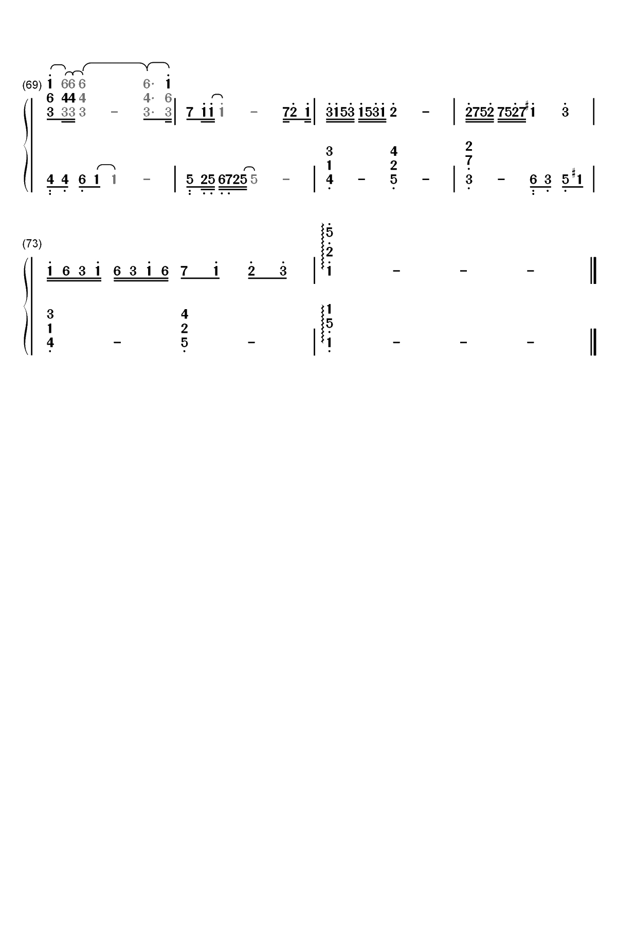 疑心病-原声独奏-任然双手简谱预览4