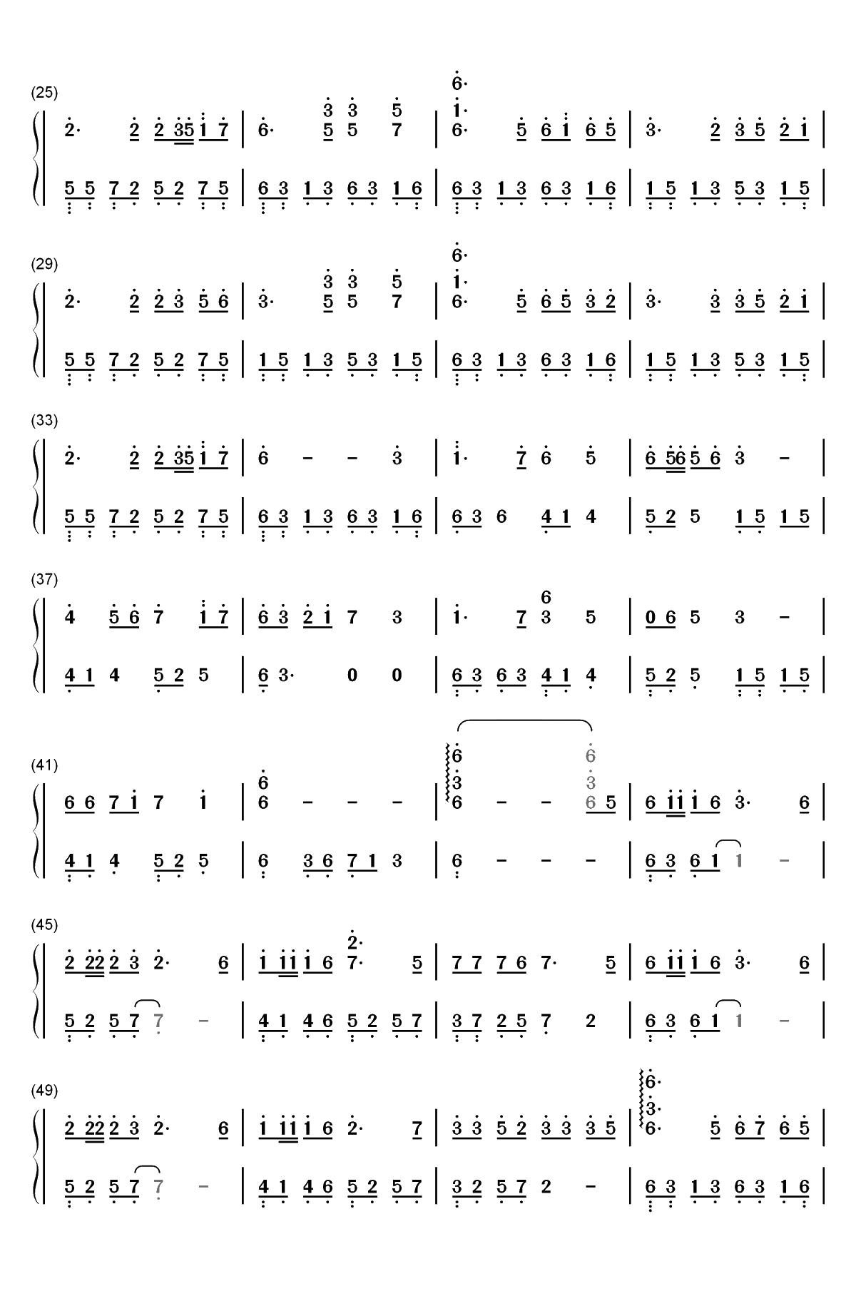 一曲相思-欲问青天这人生有几何-抖音爆火双手简谱预览2