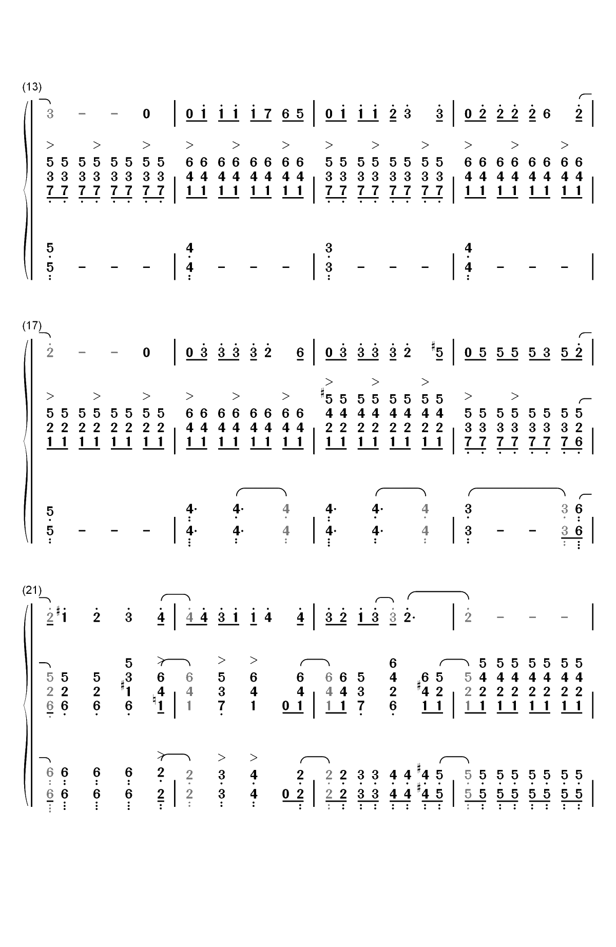 爱的钢琴手-伍思凯双手简谱预览2