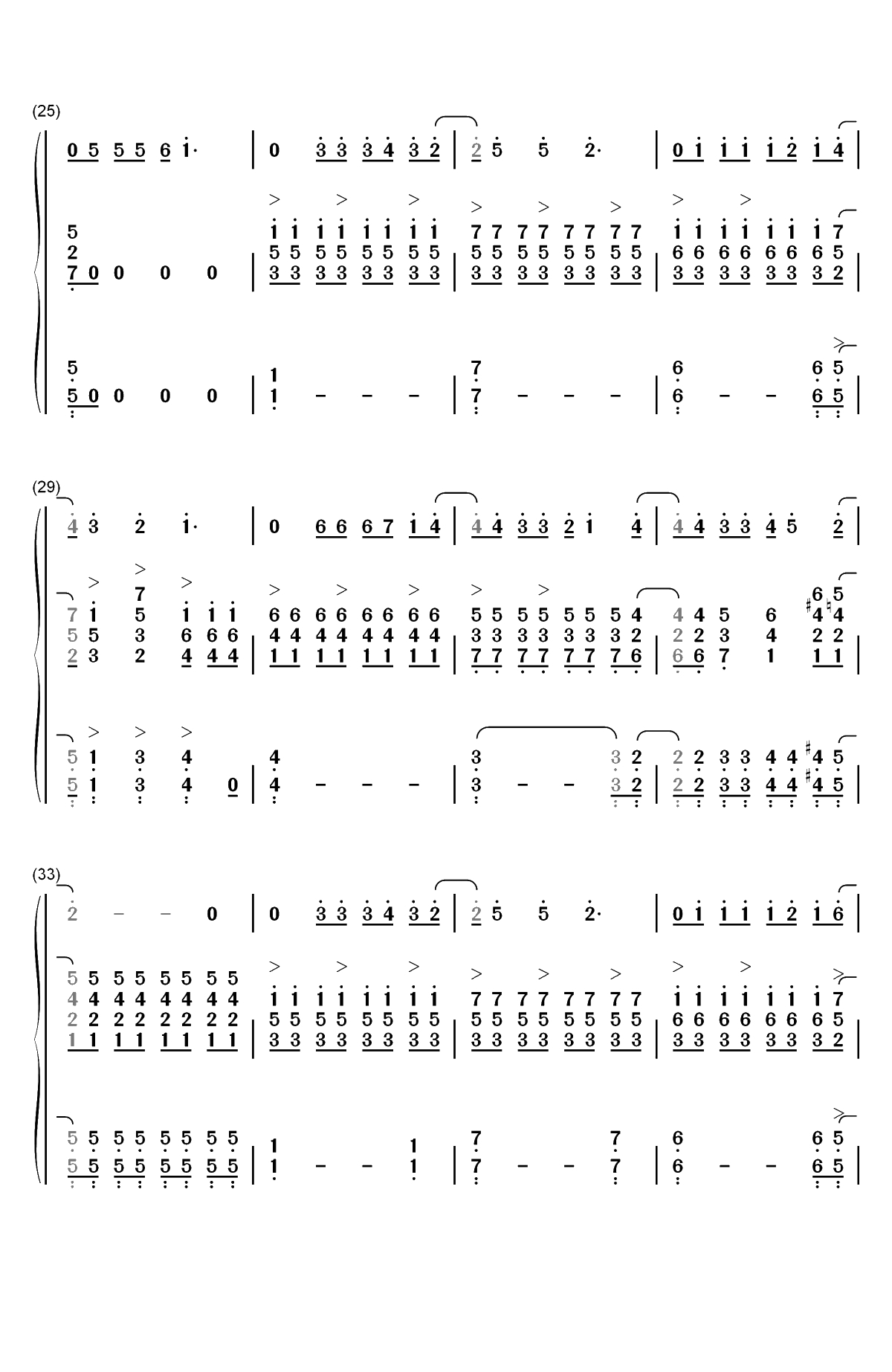 爱的钢琴手-伍思凯双手简谱预览3