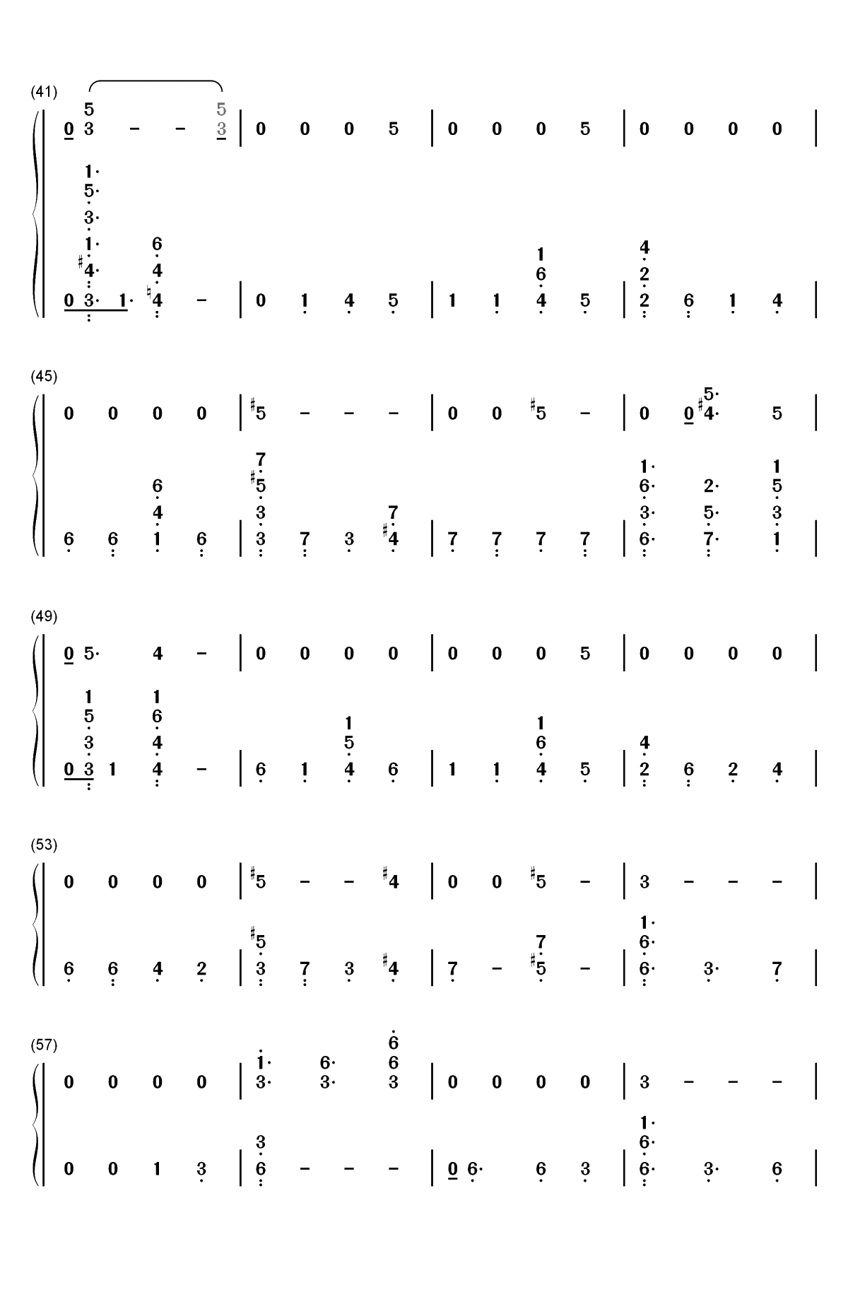 Running-Dua Lipa双手简谱预览3