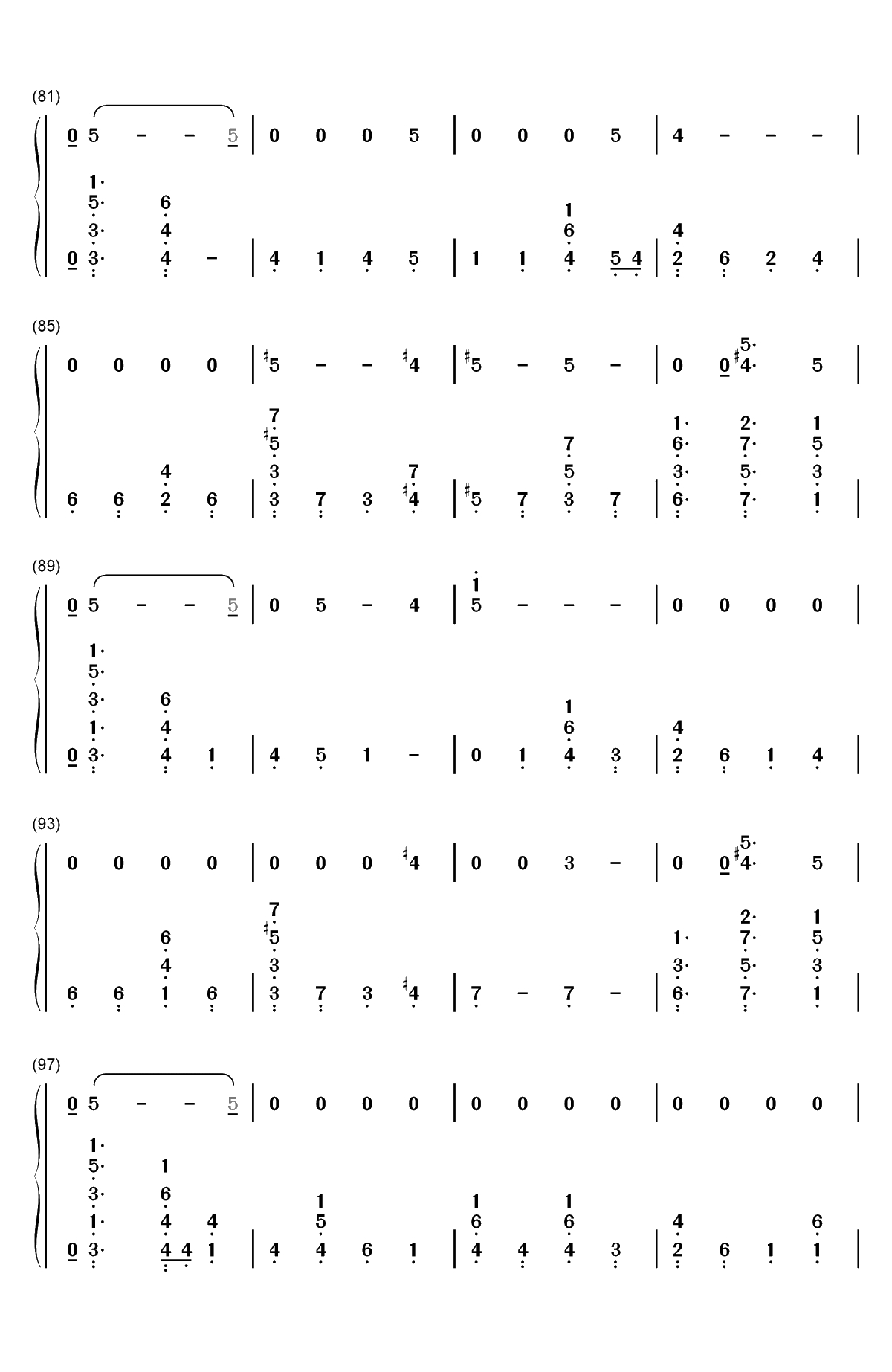 Running-Dua Lipa双手简谱预览5