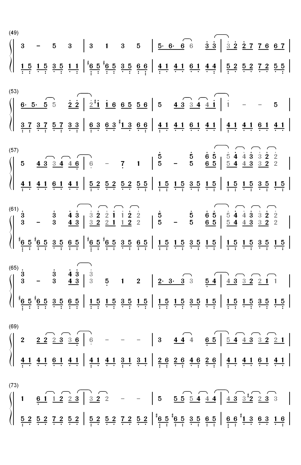 喜帖街-谢安琪双手简谱预览3