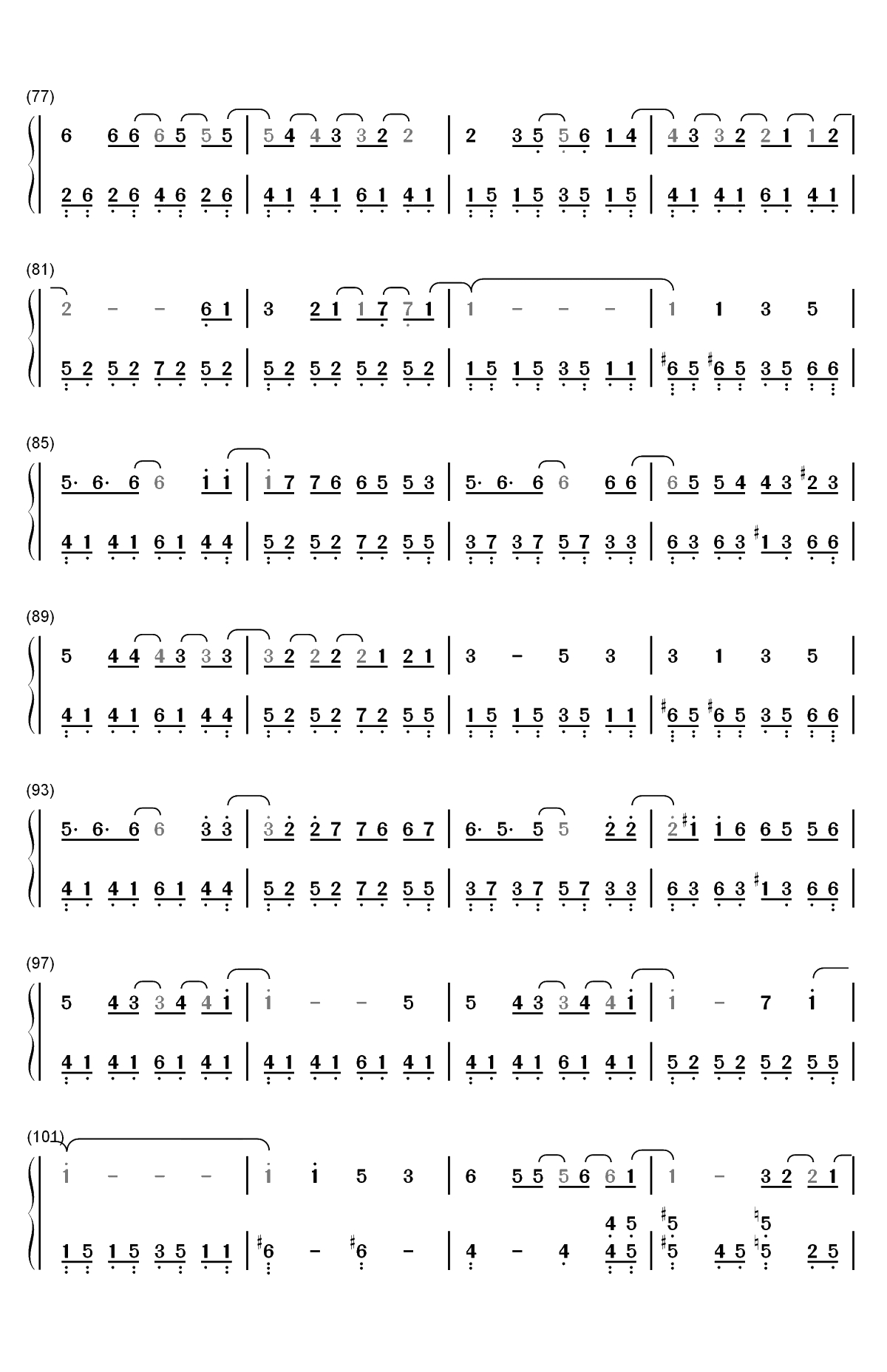 喜帖街-谢安琪双手简谱预览4