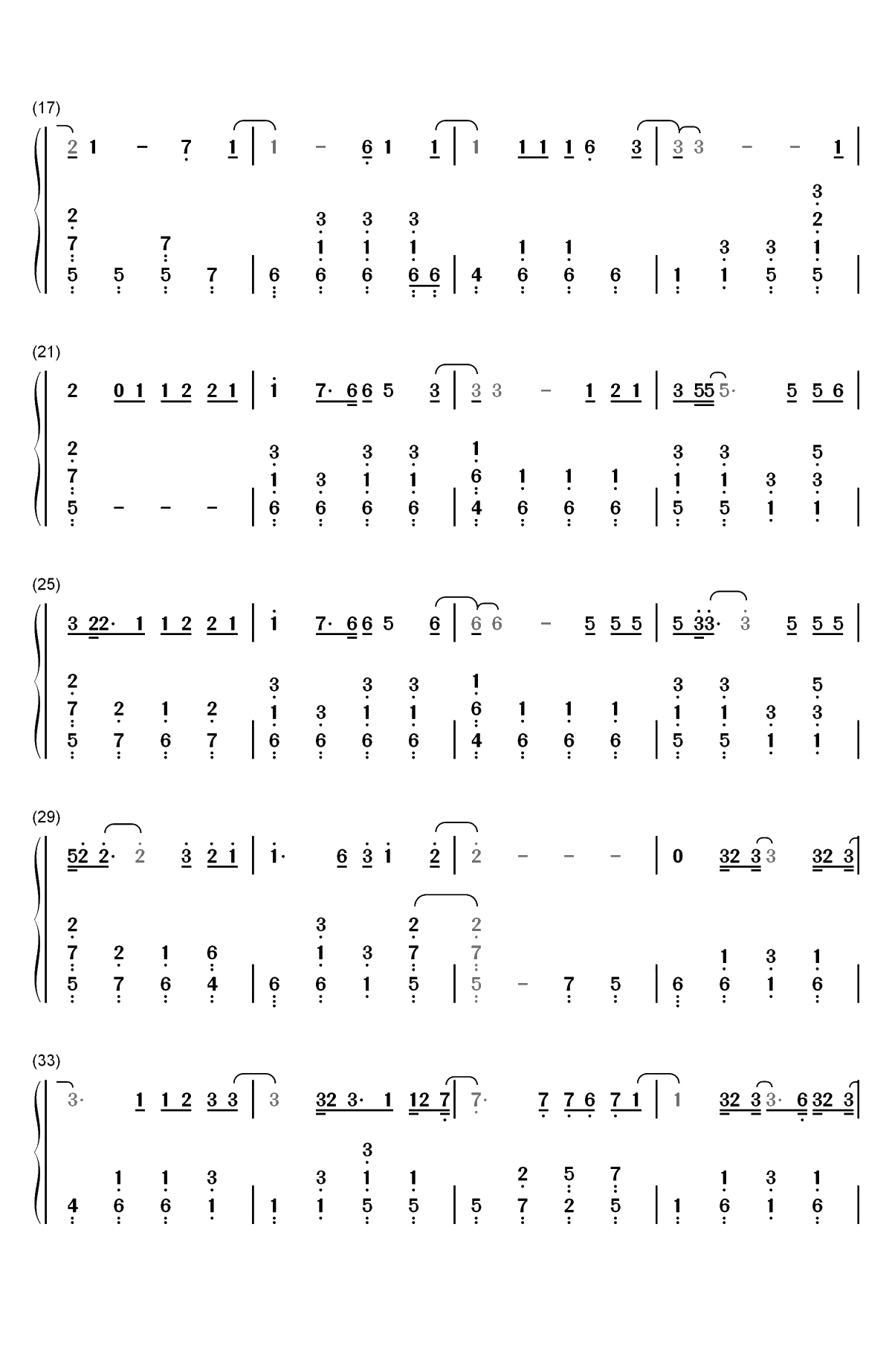 光影-张真源双手简谱预览2