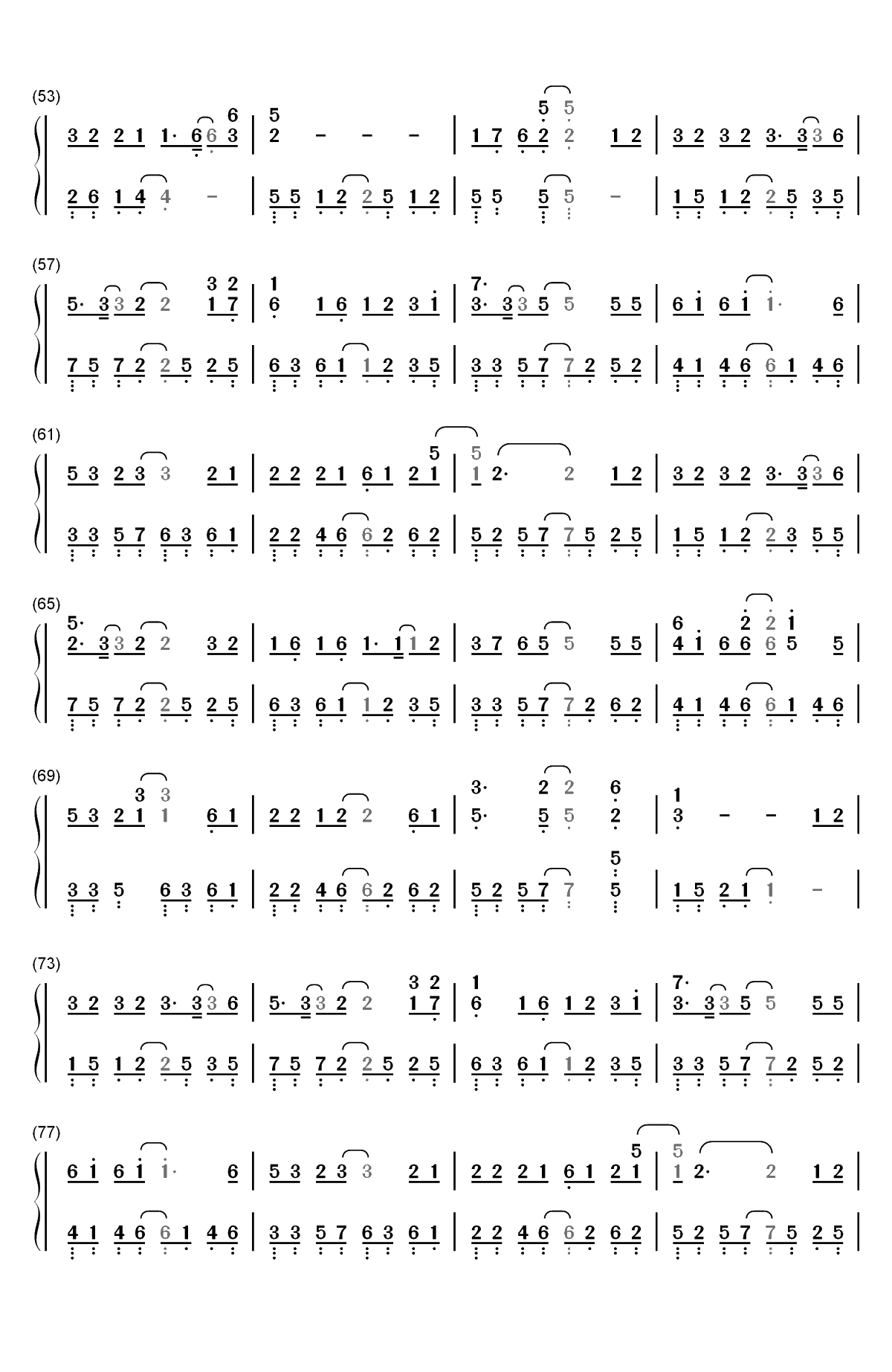 原来占据你内心的人不是我-抖音神曲双手简谱预览3