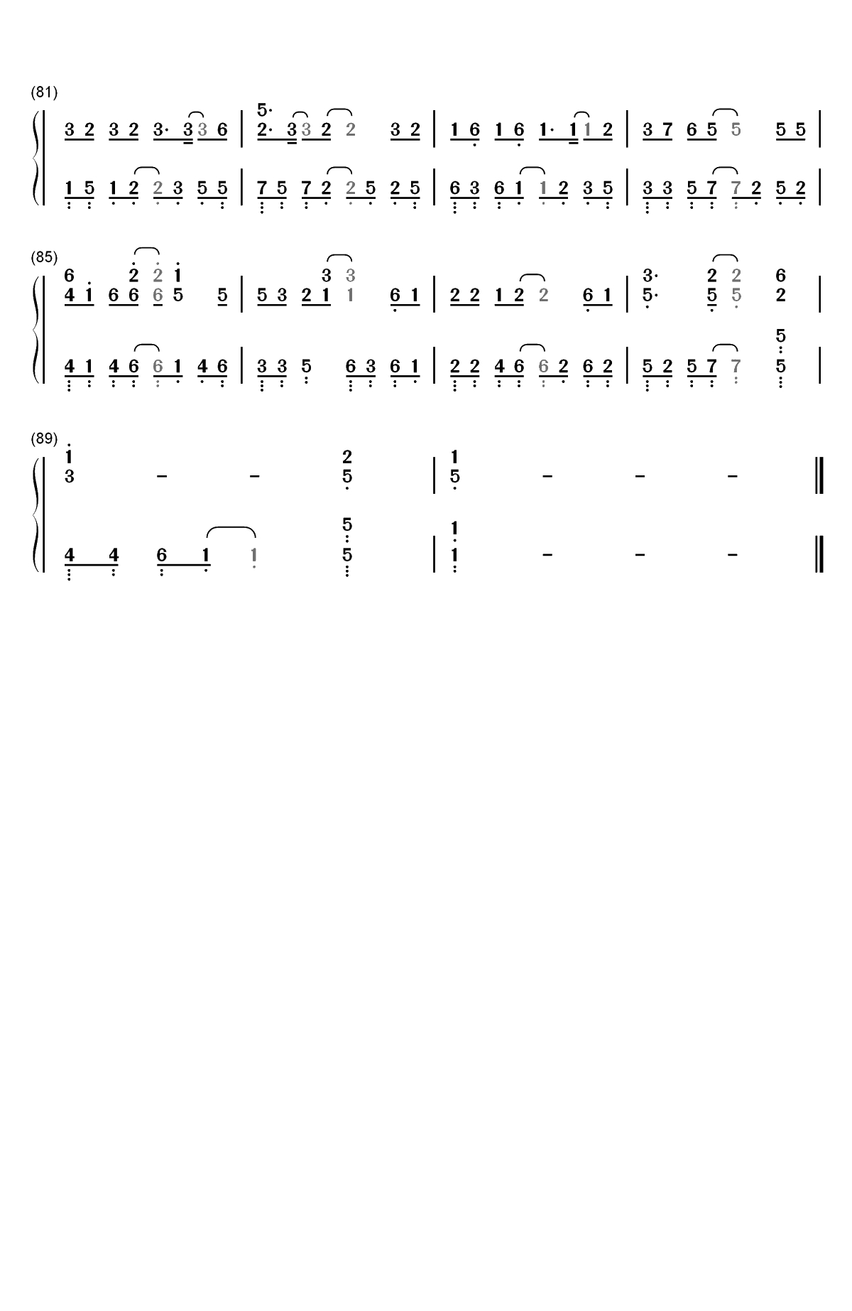 原来占据你内心的人不是我-抖音神曲双手简谱预览4