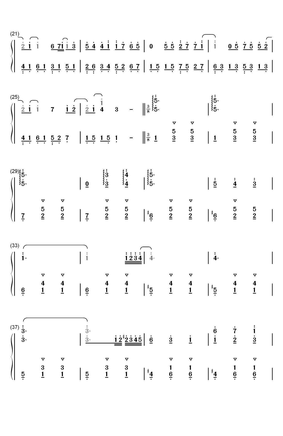 一个人的风景-夏至未至插曲双手简谱预览2