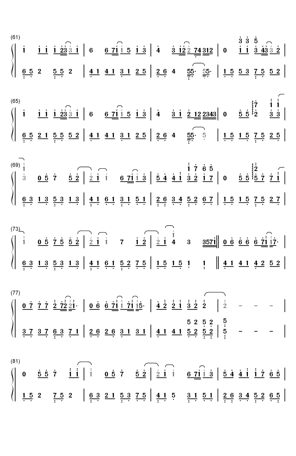 一个人的风景-夏至未至插曲双手简谱预览4