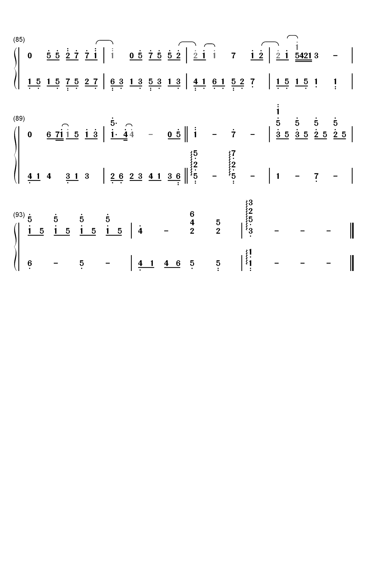 一个人的风景-夏至未至插曲双手简谱预览5