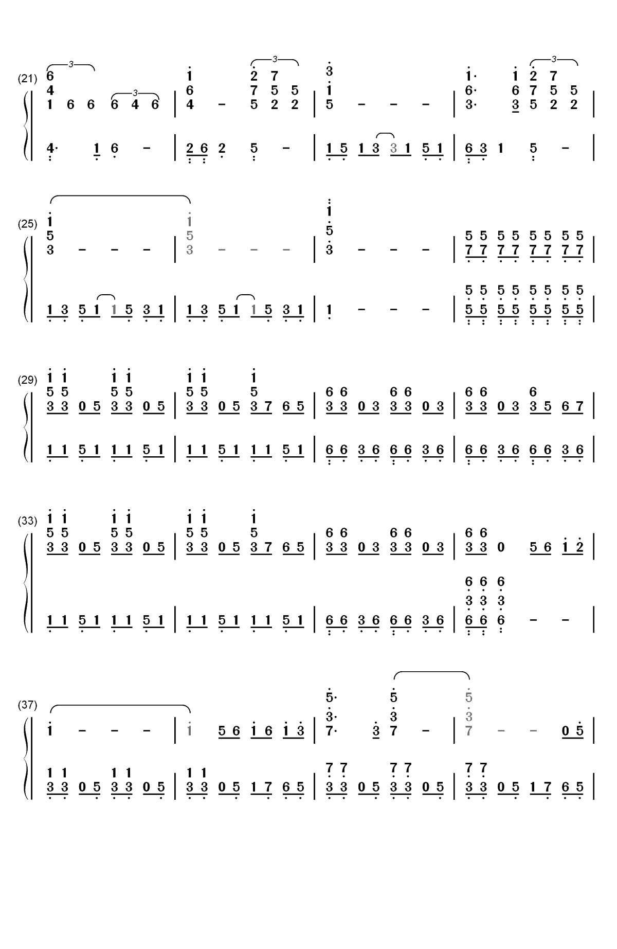 I Will Follow Him-修女也疯狂OST双手简谱预览2