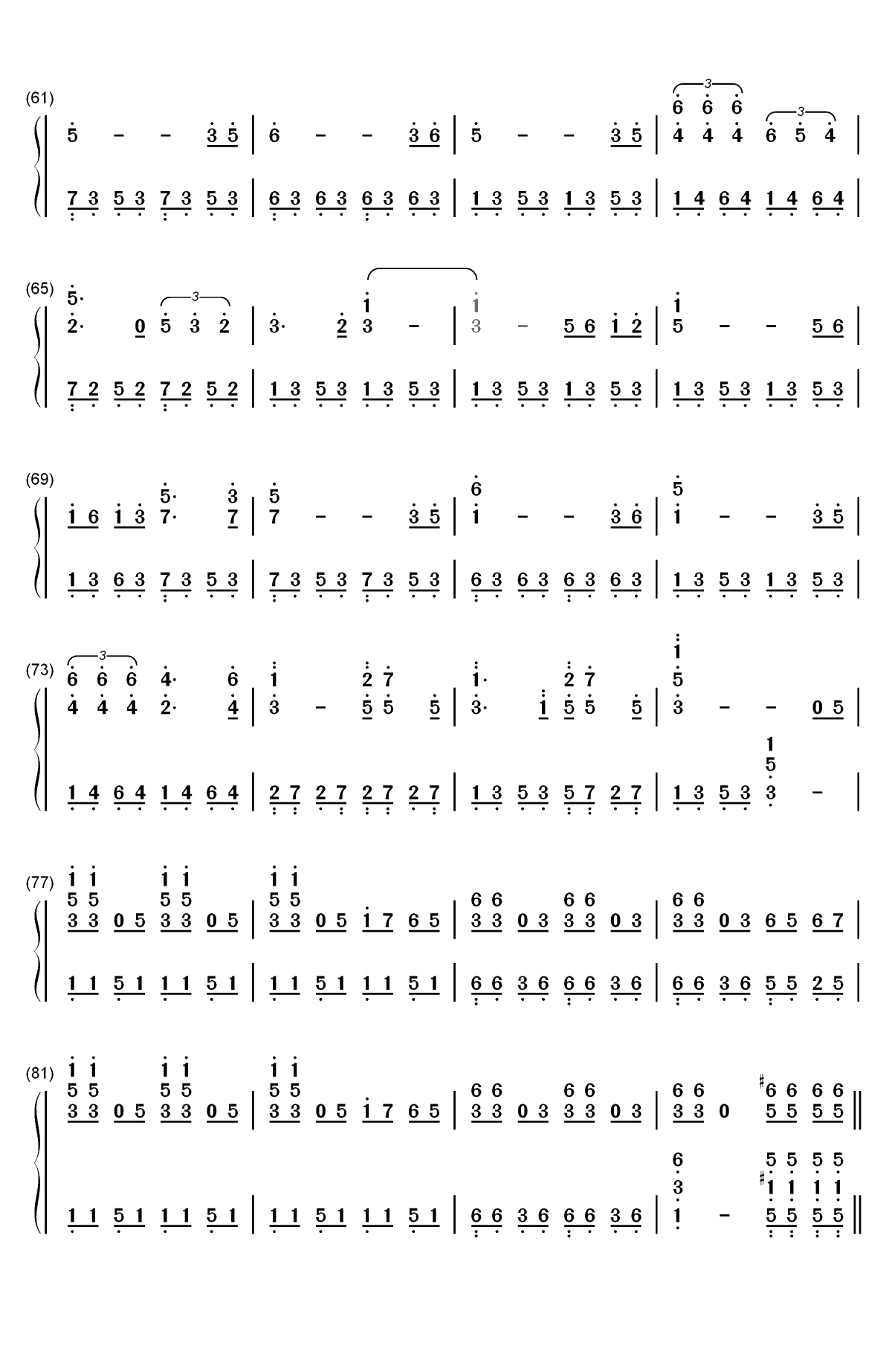 I Will Follow Him-修女也疯狂OST双手简谱预览4